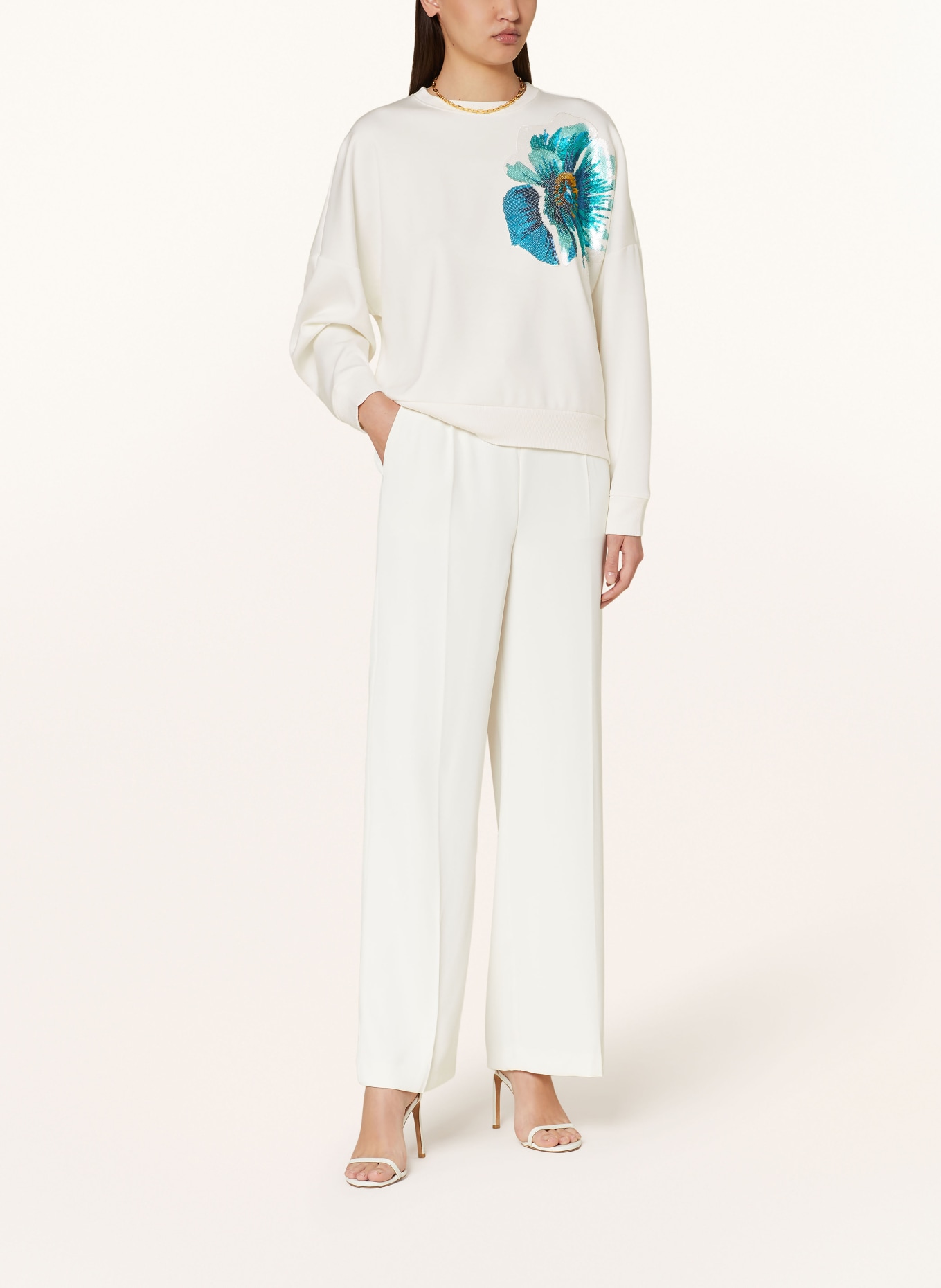 TED BAKER Oversized sweatshirt BAYLEYY with sequins, Color: WHITE (Image 2)