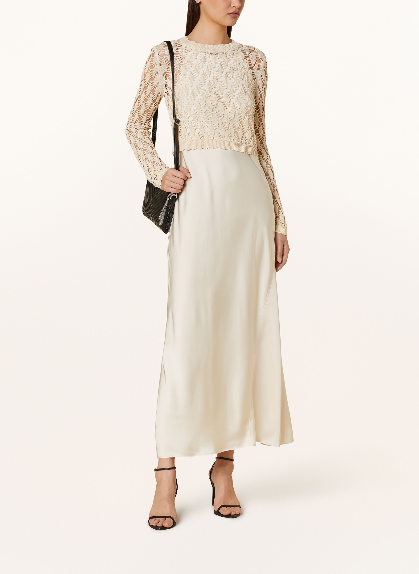ALLSAINTS 2-in-1 dress ERIN in mixed materials, Color: CREAM (Image 2)