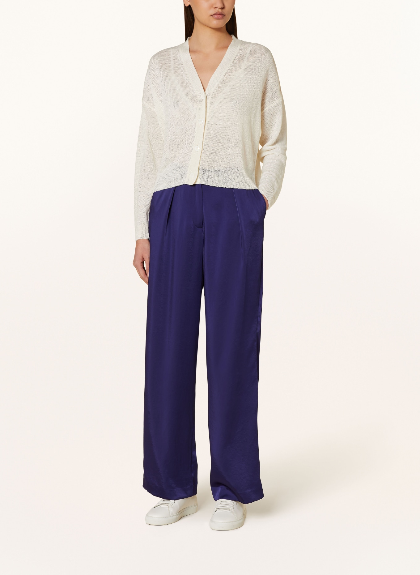 CLAUDIE PIERLOT Spodnie satynowe, Kolor: GRANATOWY (Obrazek 2)