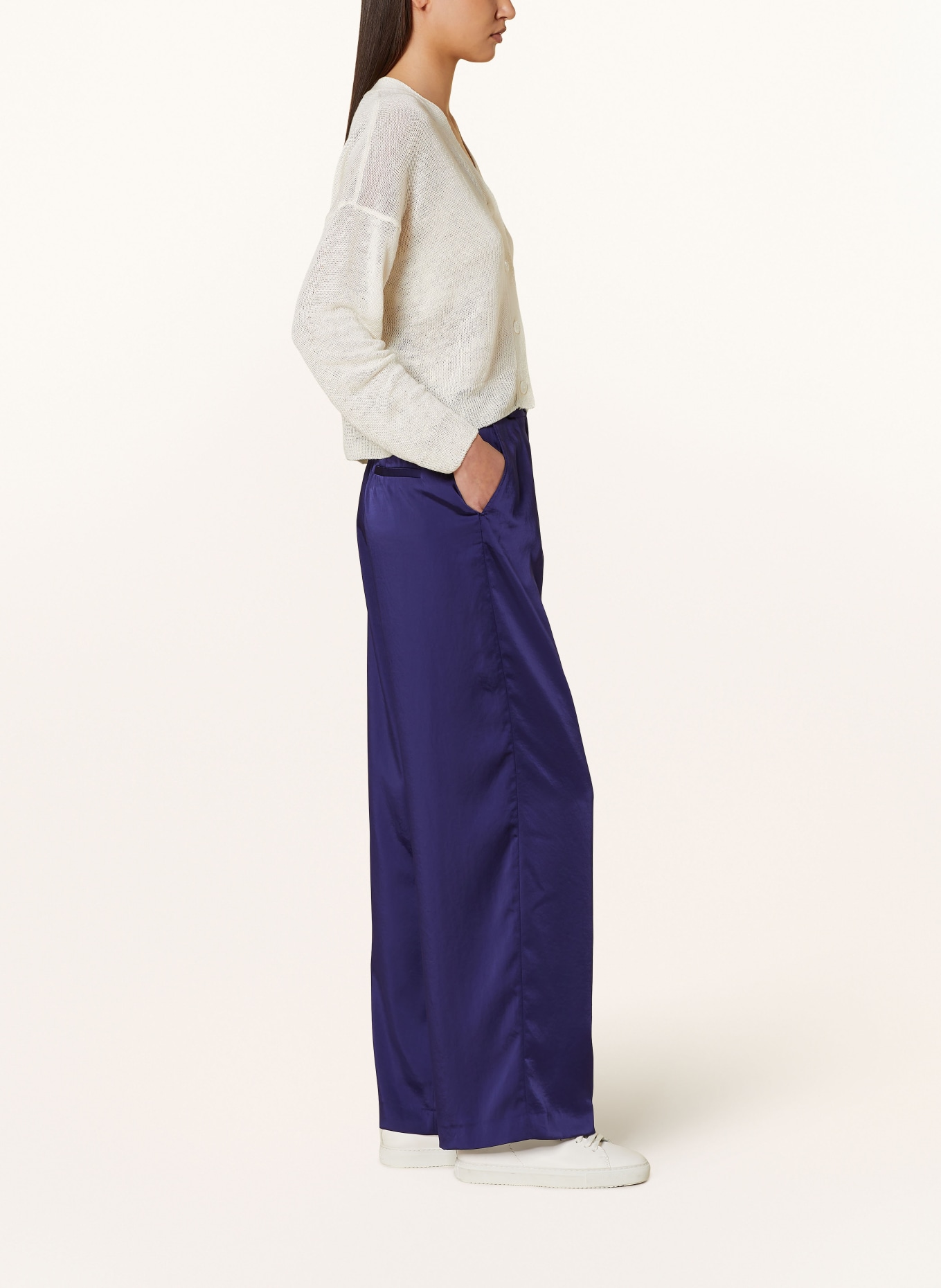 CLAUDIE PIERLOT Spodnie satynowe, Kolor: GRANATOWY (Obrazek 4)