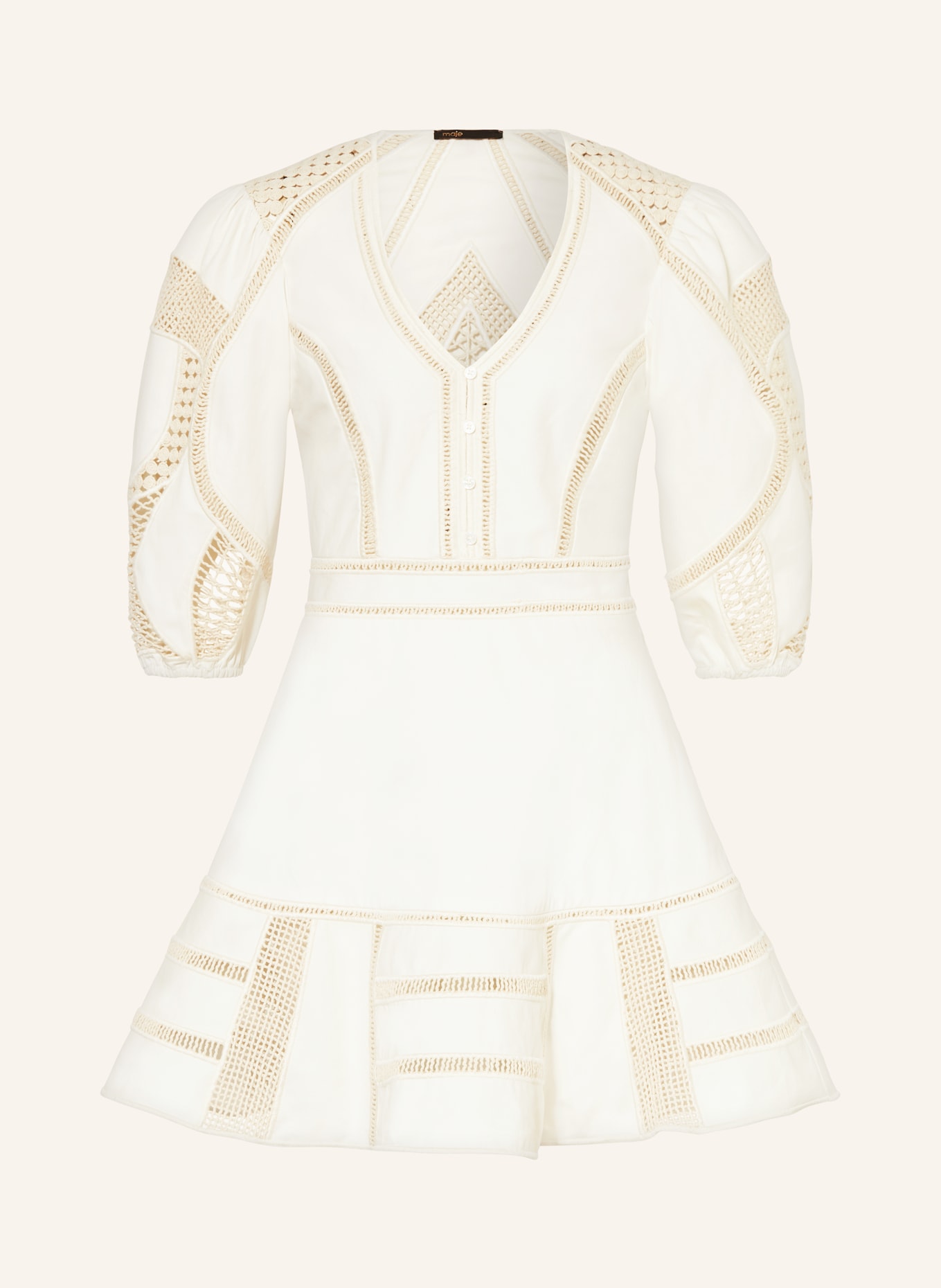 maje Kleid mit Spitze, Farbe: ECRU (Bild 1)