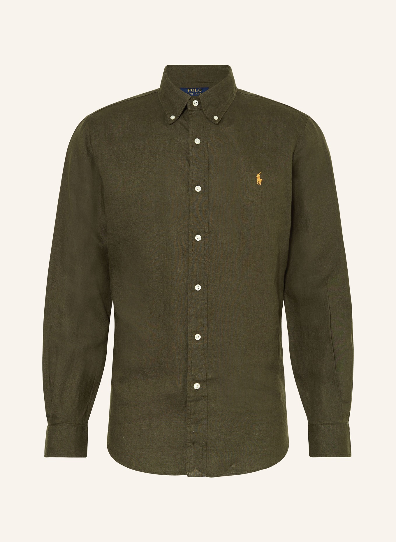 POLO RALPH LAUREN Linen shirt Custom Fit, Color: DARK GREEN (Image 1)