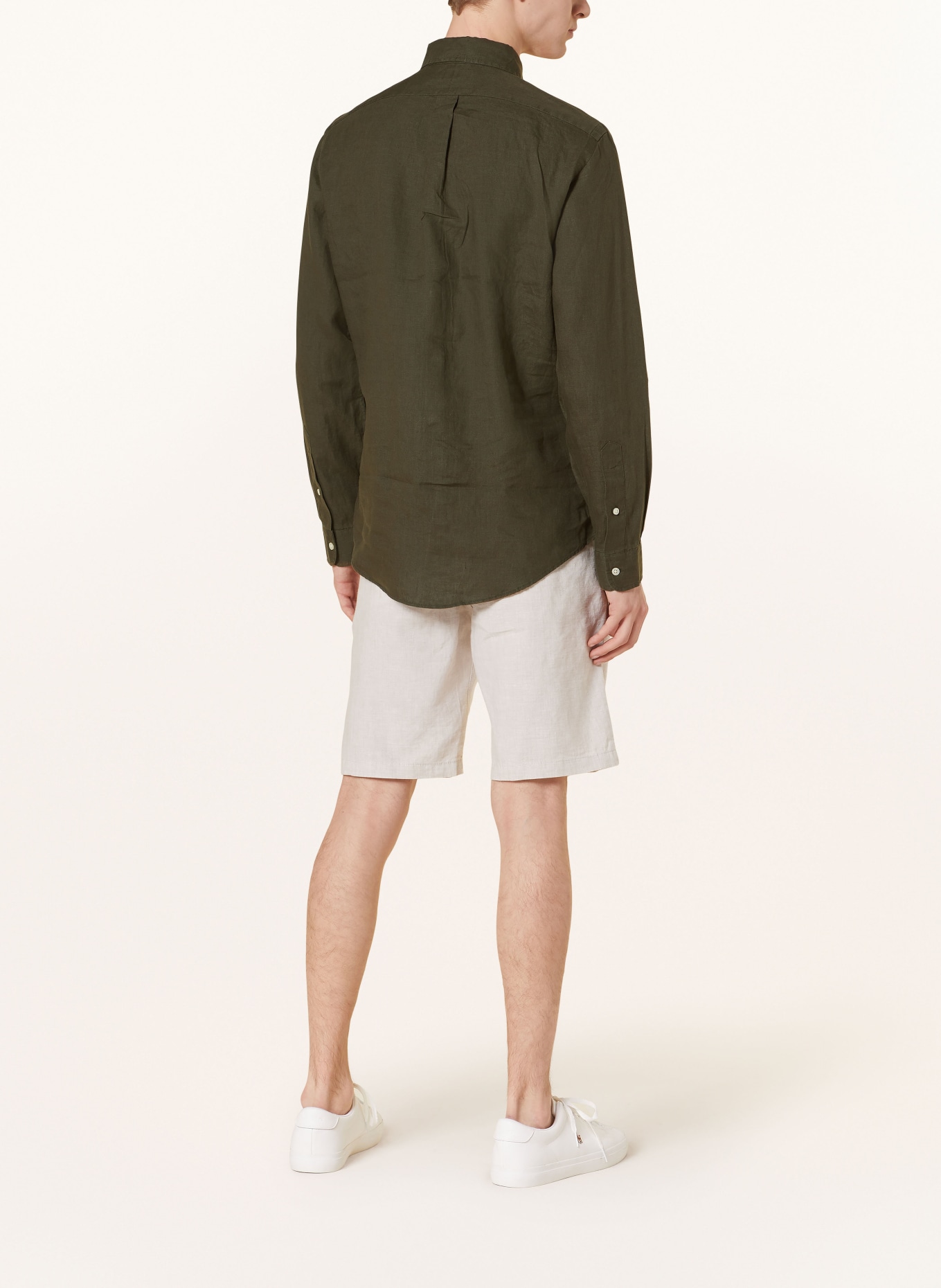 POLO RALPH LAUREN Linen shirt Custom Fit, Color: DARK GREEN (Image 3)