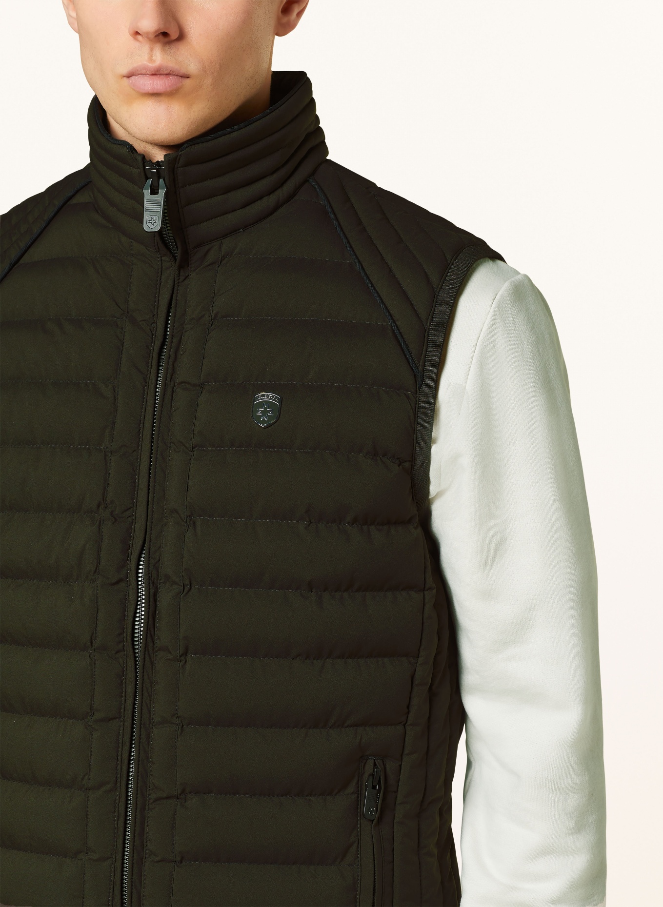 WELLENSTEYN Quilted vest MOL, Color: DARK BROWN (Image 4)