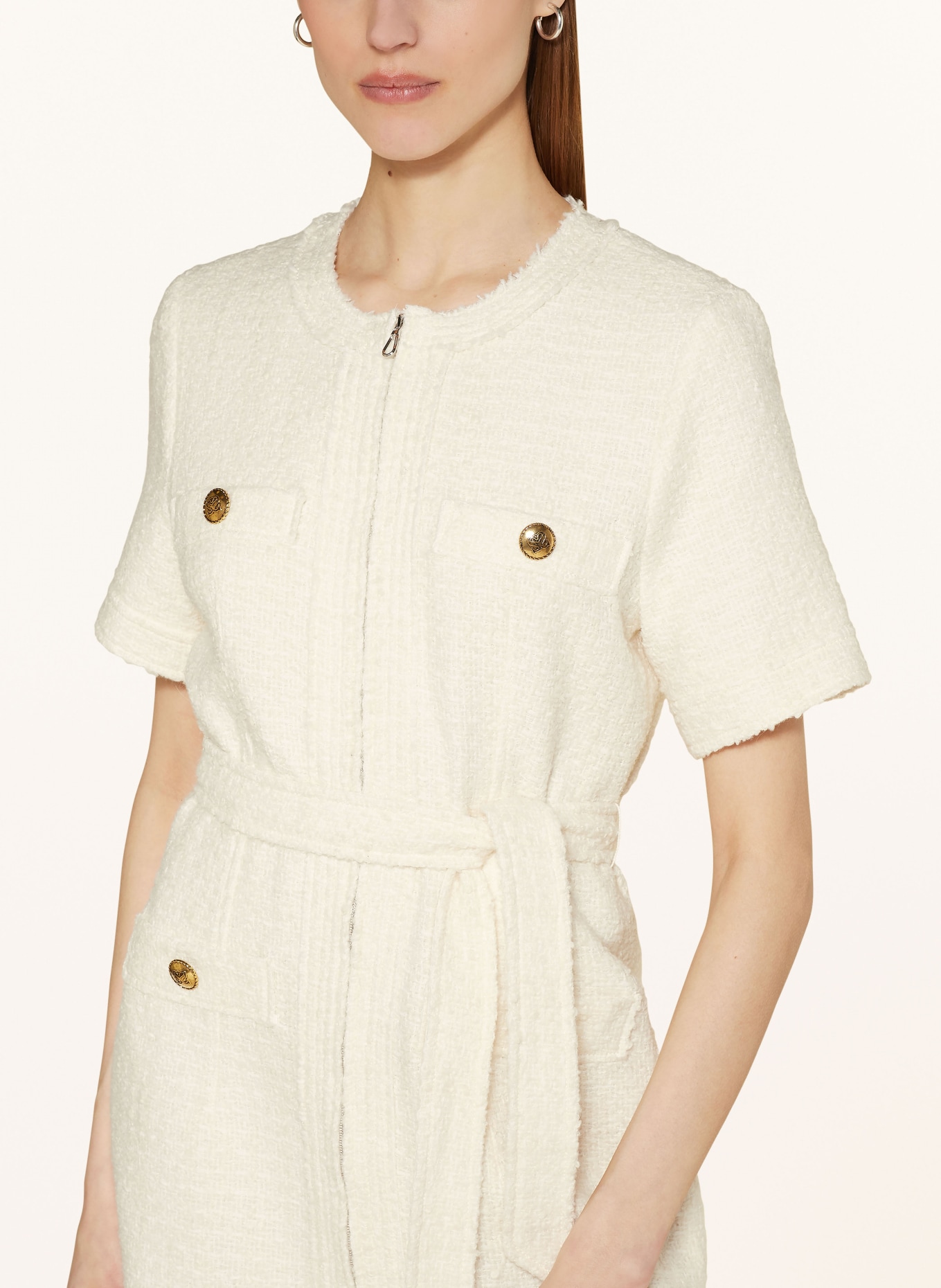 SANDRO Tweed-Kleid , Farbe: ECRU (Bild 4)
