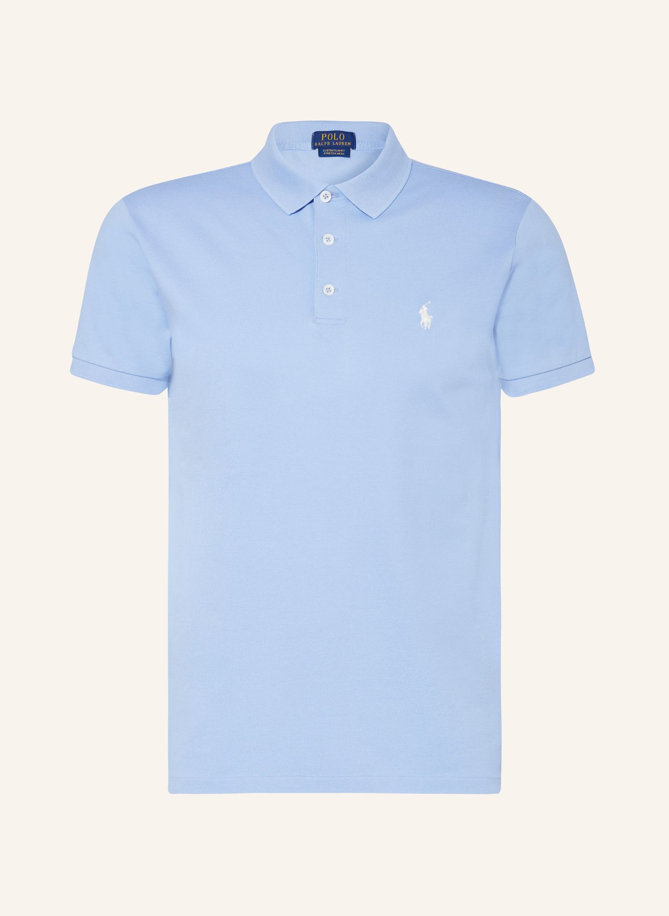 POLO RALPH LAUREN Piqué polo shirt custom slim fit, Color: LIGHT BLUE (Image 1)