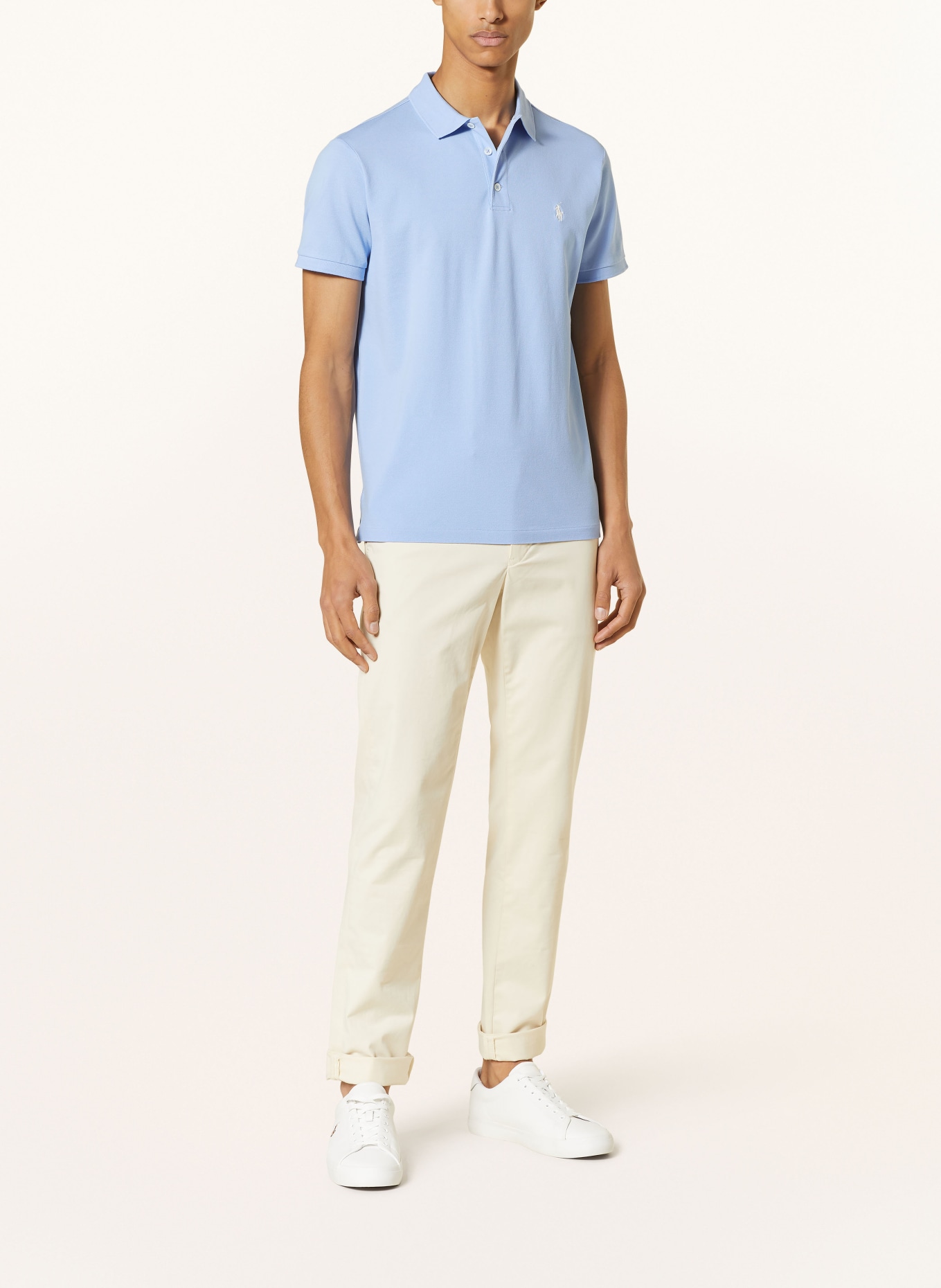 POLO RALPH LAUREN Piqué polo shirt custom slim fit, Color: LIGHT BLUE (Image 2)