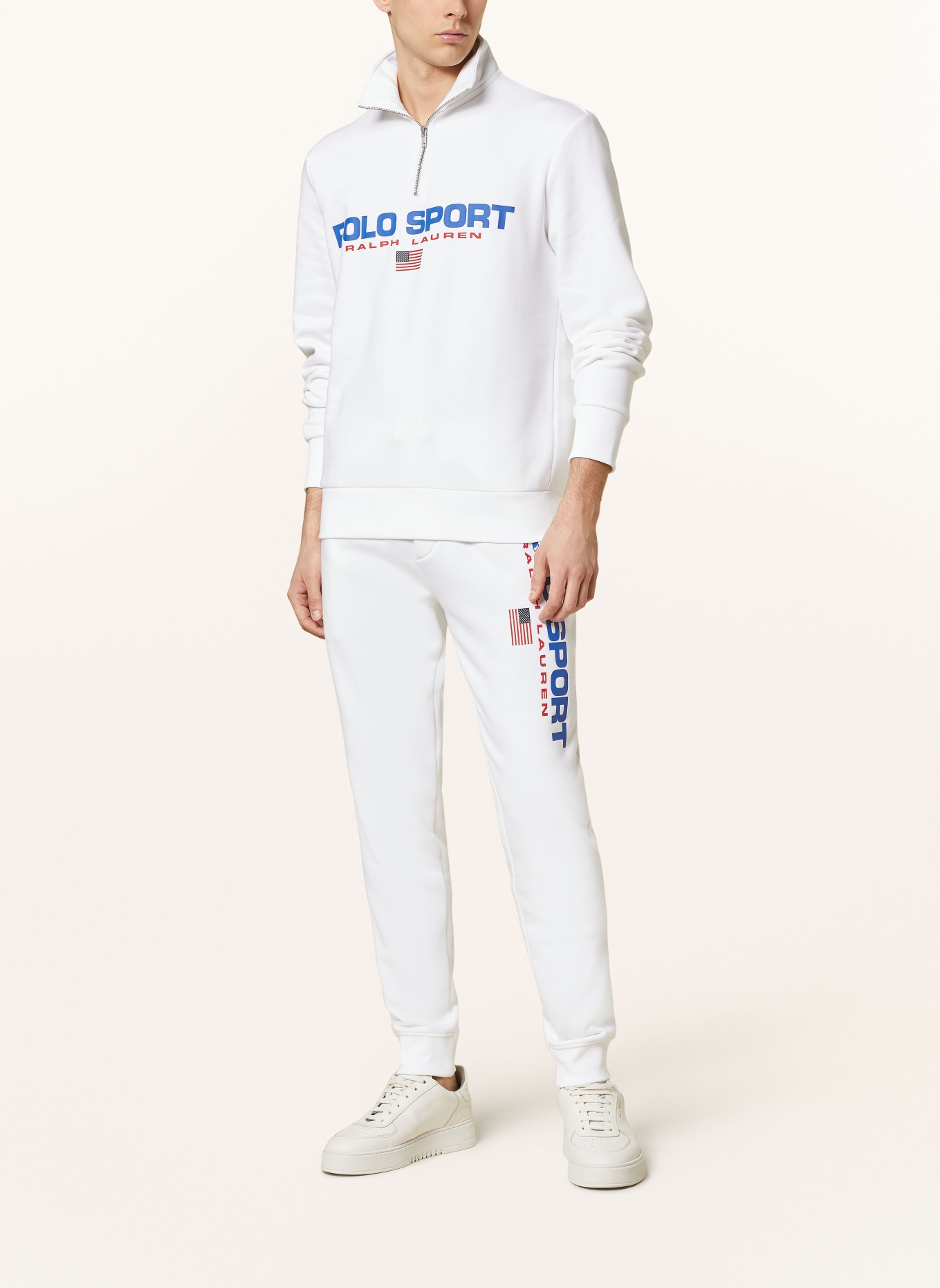 POLO SPORT Sweatshirt fabric half-zip sweater, Color: WHITE/ BLUE/ RED (Image 2)