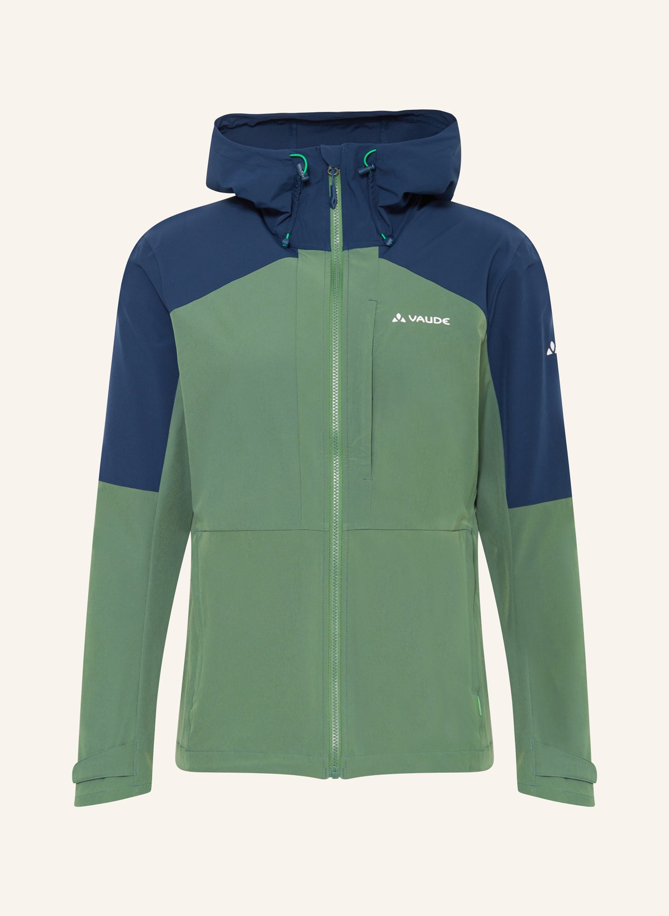VAUDE Outdoor jacket ELOPE, Color: GREEN/ DARK BLUE (Image 1)