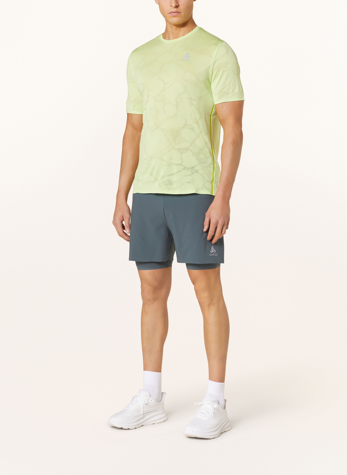 odlo 2-in-1 running shorts ZEROWEIGHT, Color: GREEN (Image 2)