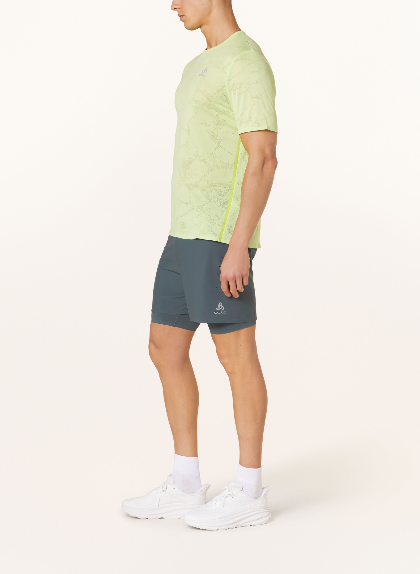 odlo 2-in-1 running shorts ZEROWEIGHT, Color: GREEN (Image 4)