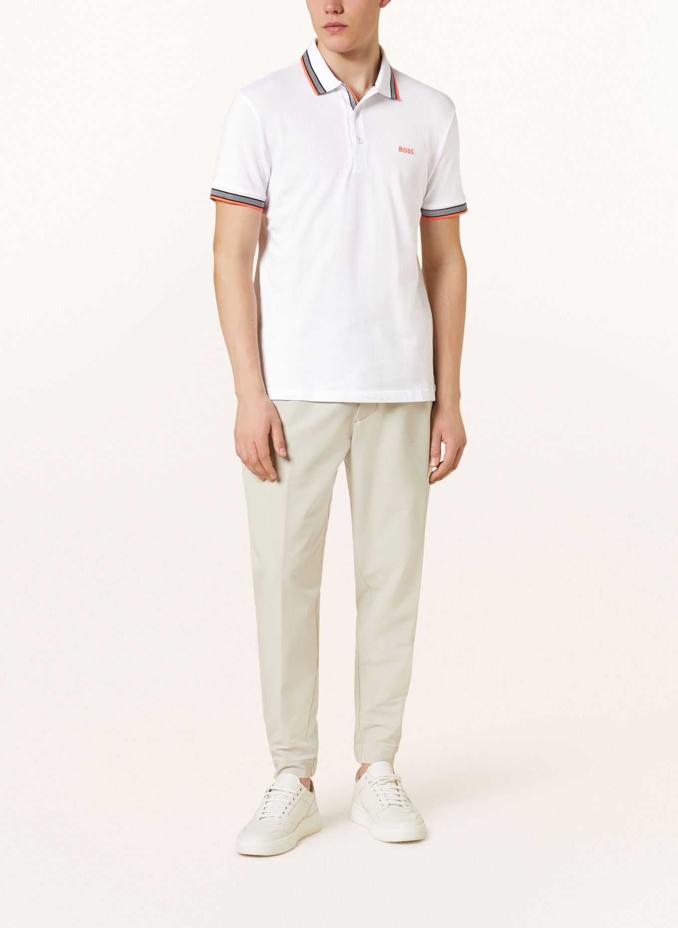 BOSS Piqué polo shirt PADDY CURVED regular fit, Color: WHITE (Image 2)