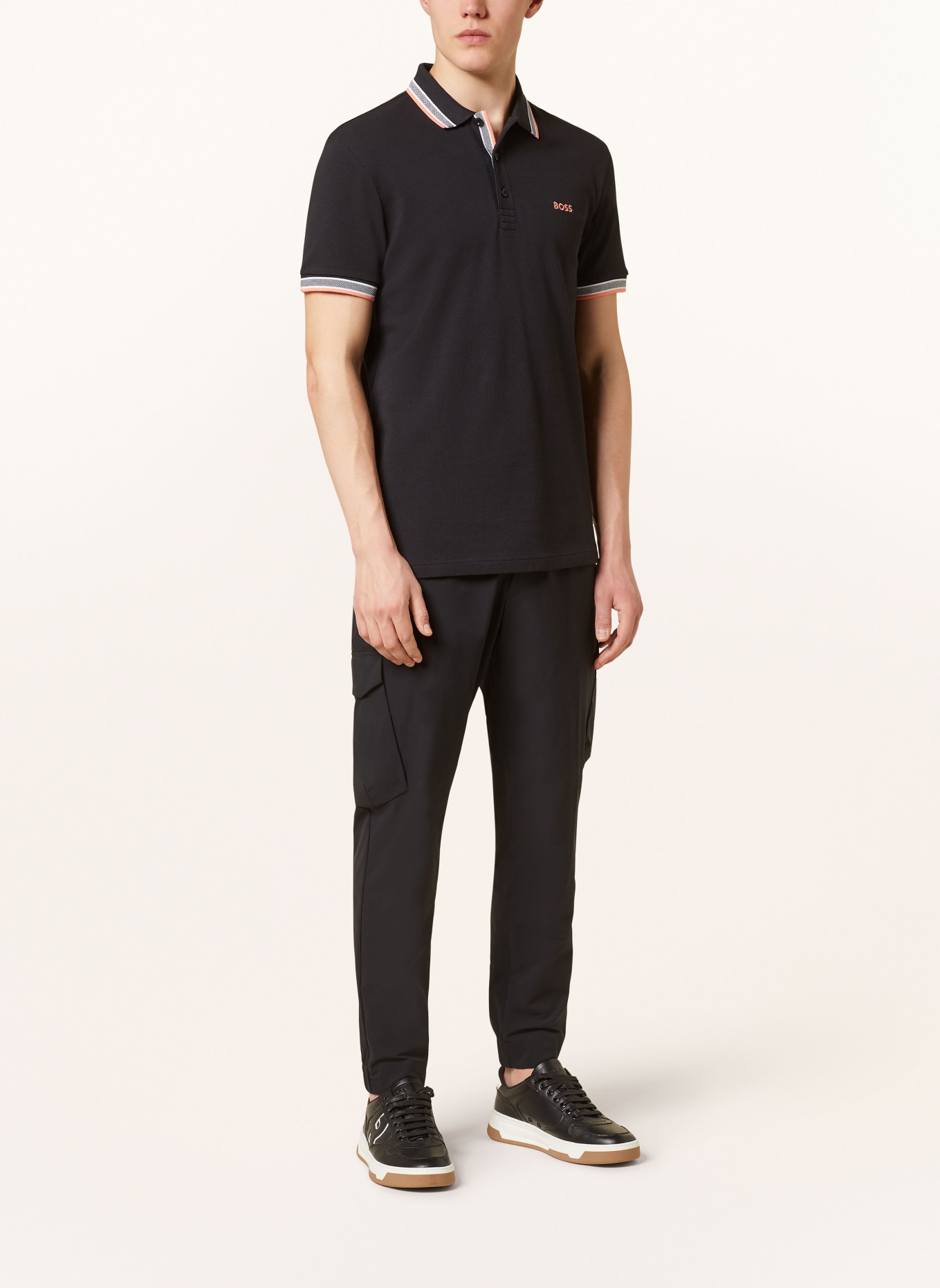 BOSS Piqué-Poloshirt PADDY CURVED Regular Fit, Farbe: SCHWARZ (Bild 2)
