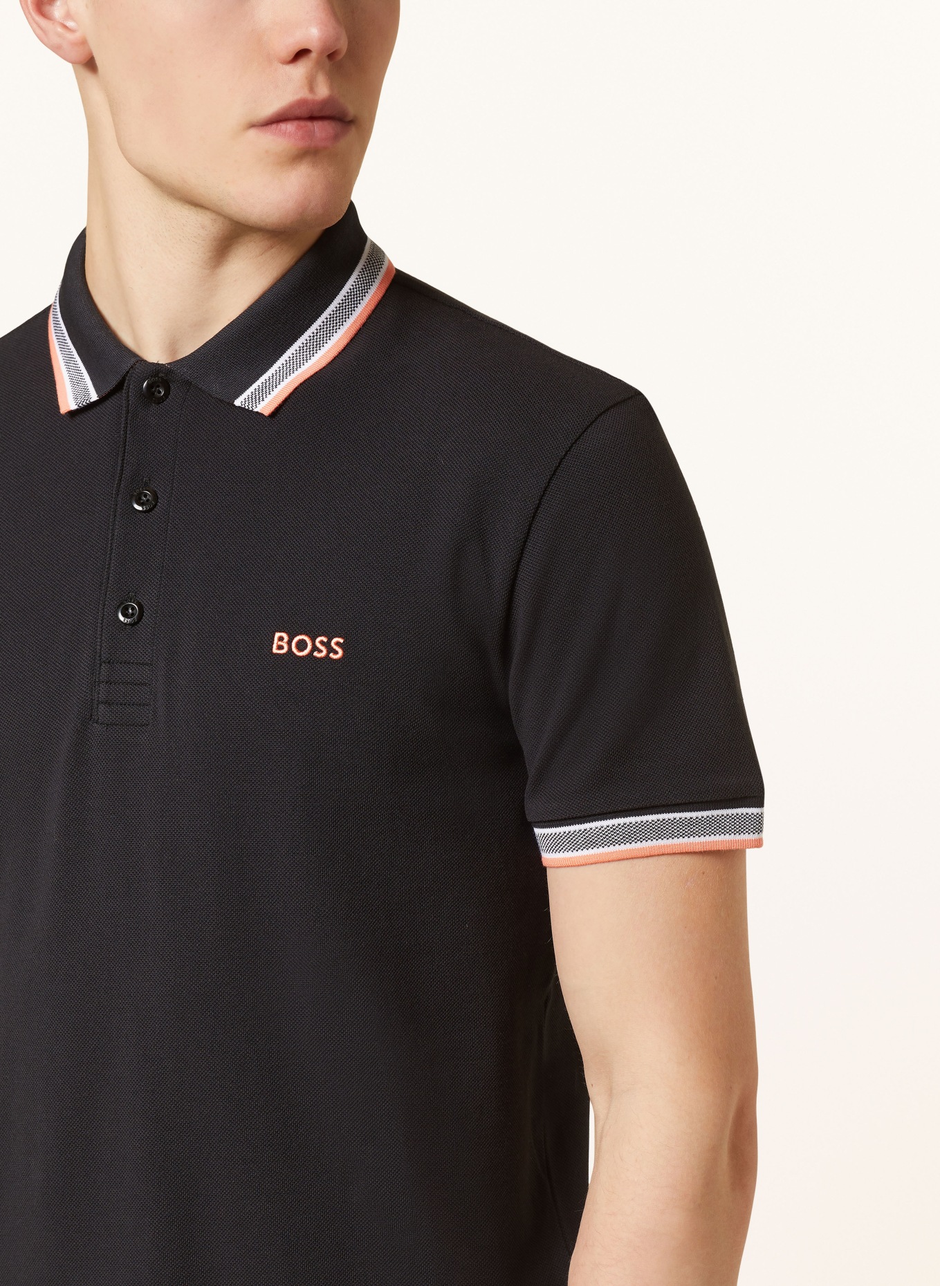 BOSS Piqué-Poloshirt PADDY CURVED Regular Fit, Farbe: SCHWARZ (Bild 4)