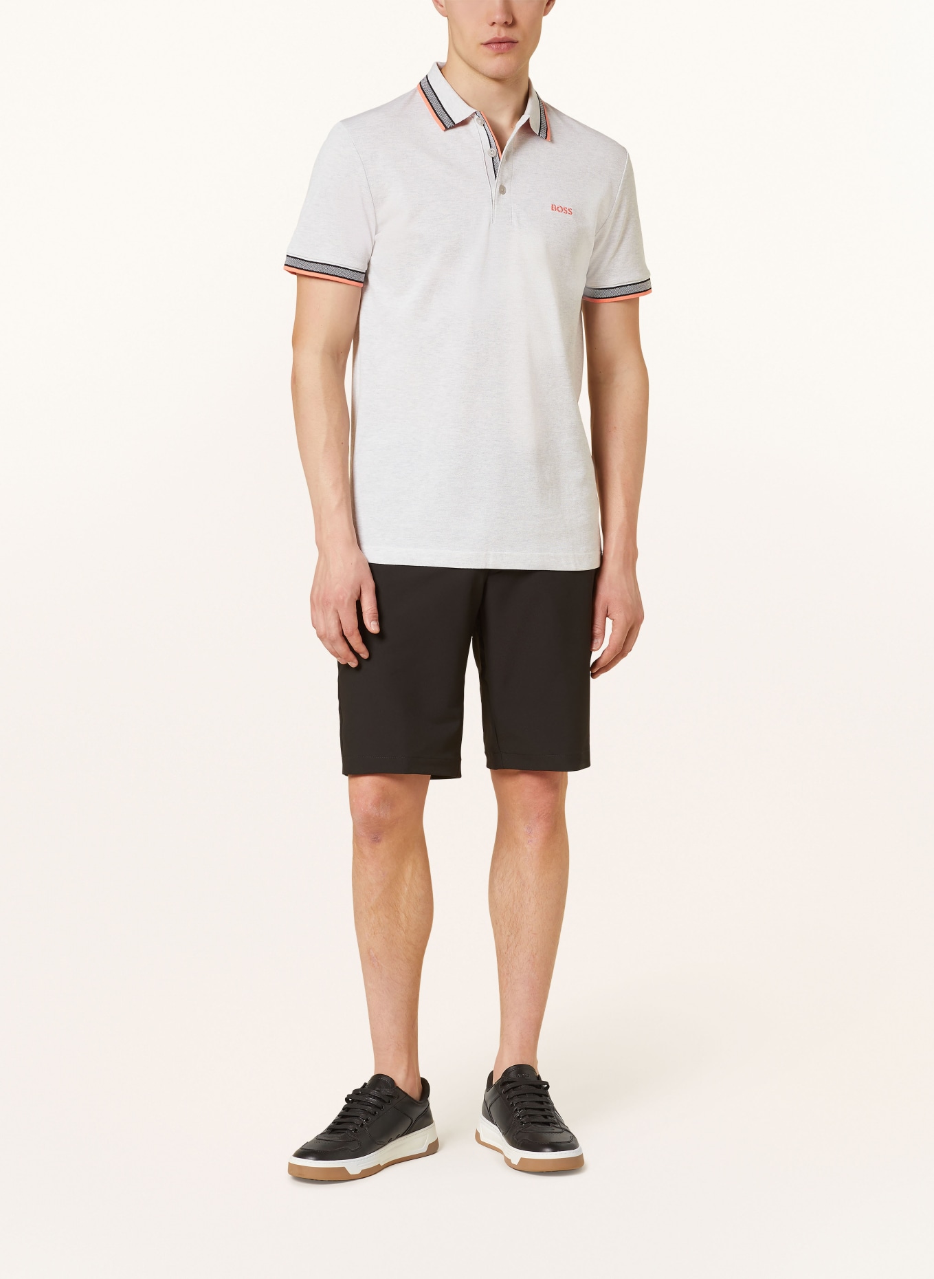 BOSS Piqué-Poloshirt PADDY CURVED Regular Fit, Farbe: ECRU/ HELLGRAU (Bild 2)