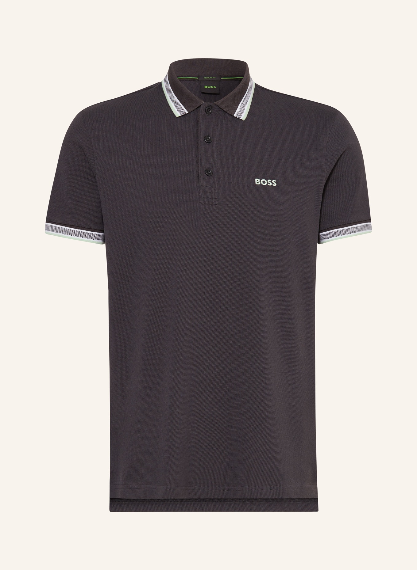 BOSS Piqué-Poloshirt PADDY CURVED Regular Fit, Farbe: DUNKELGRAU (Bild 1)