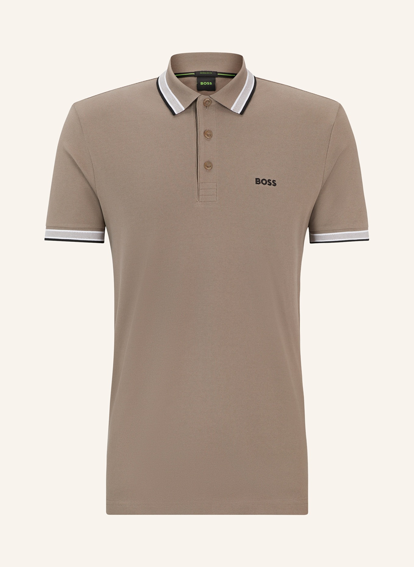 BOSS Piqué-Poloshirt PADDY CURVED Regular Fit, Farbe: KHAKI (Bild 1)