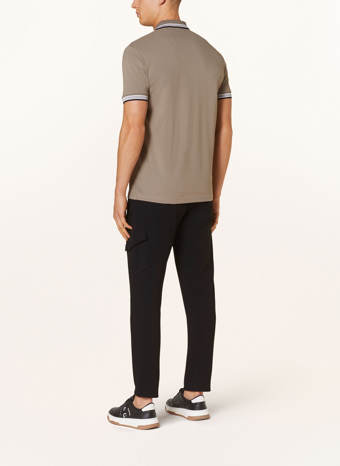 BOSS Piqué-Poloshirt PADDY CURVED Regular Fit, Farbe: KHAKI (Bild 3)