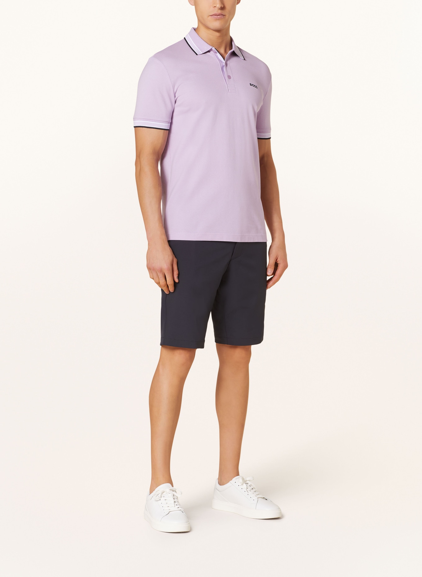 BOSS Piqué-Poloshirt PADDY CURVED Regular Fit, Farbe: HELLLILA (Bild 2)