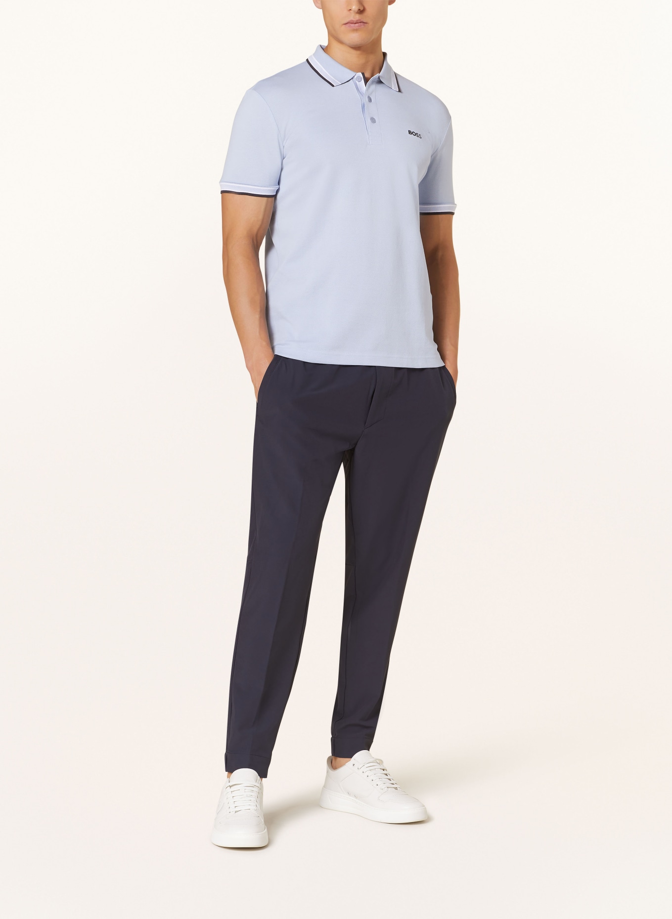 BOSS Piqué-Poloshirt PADDY CURVED Regular Fit, Farbe: HELLBLAU (Bild 2)