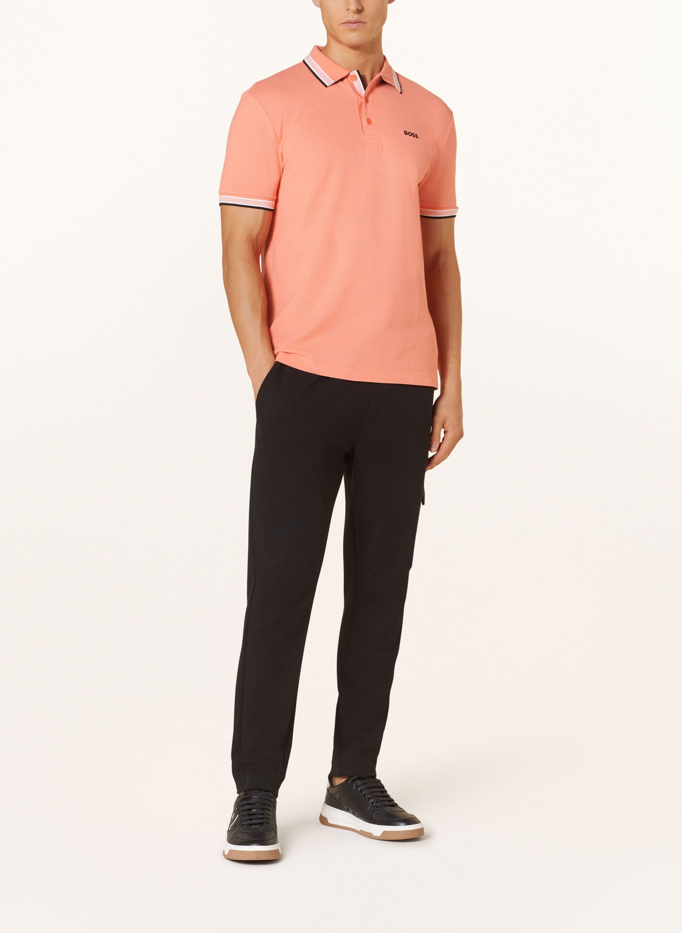 BOSS Piqué-Poloshirt PADDY CURVED Regular Fit, Farbe: HELLORANGE (Bild 2)