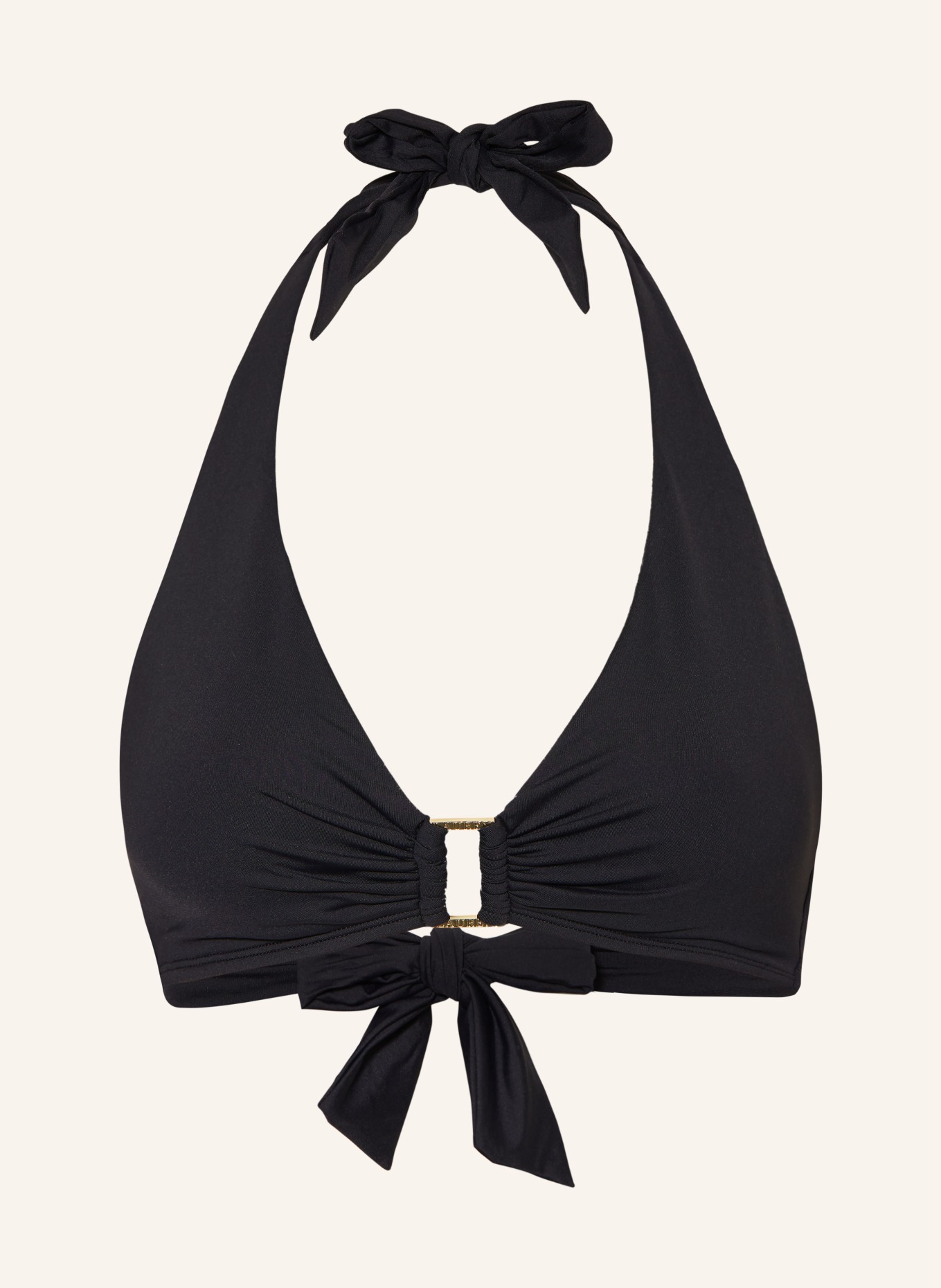 LAUREN RALPH LAUREN Halter neck bikini top BEACH CLUB SOLIDS, Color: BLACK (Image 1)