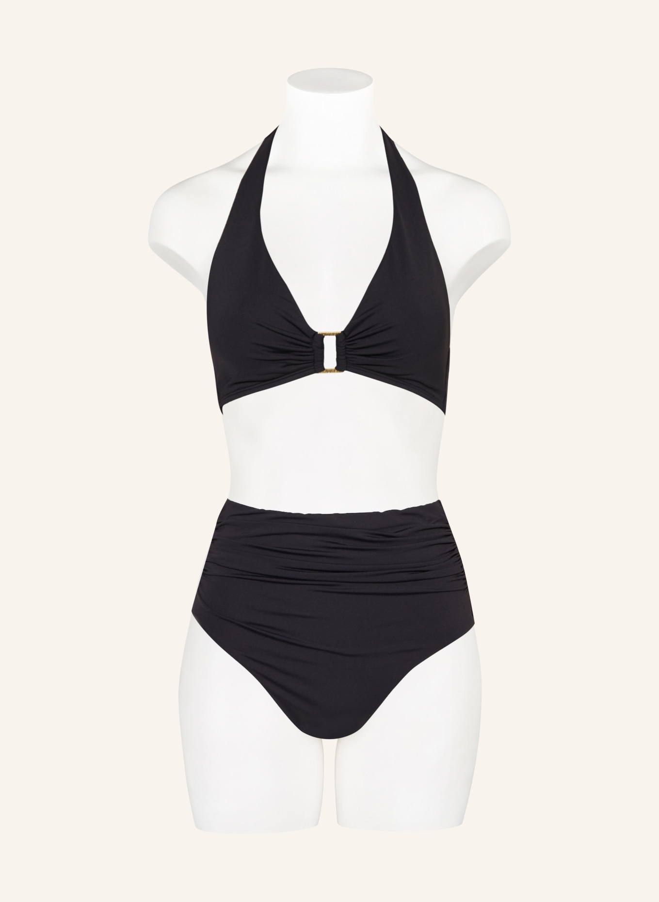 LAUREN RALPH LAUREN Halter neck bikini top BEACH CLUB SOLIDS, Color: BLACK (Image 2)