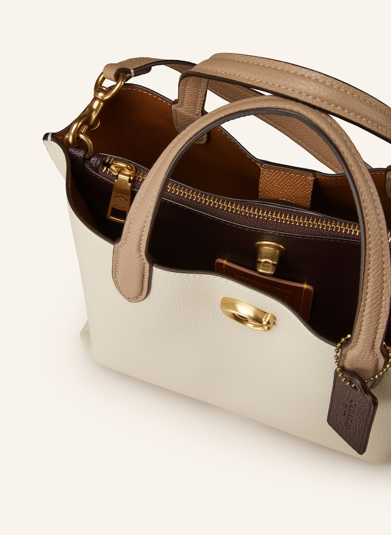 COACH Handbag, Color: CREAM/ TAUPE (Image 3)