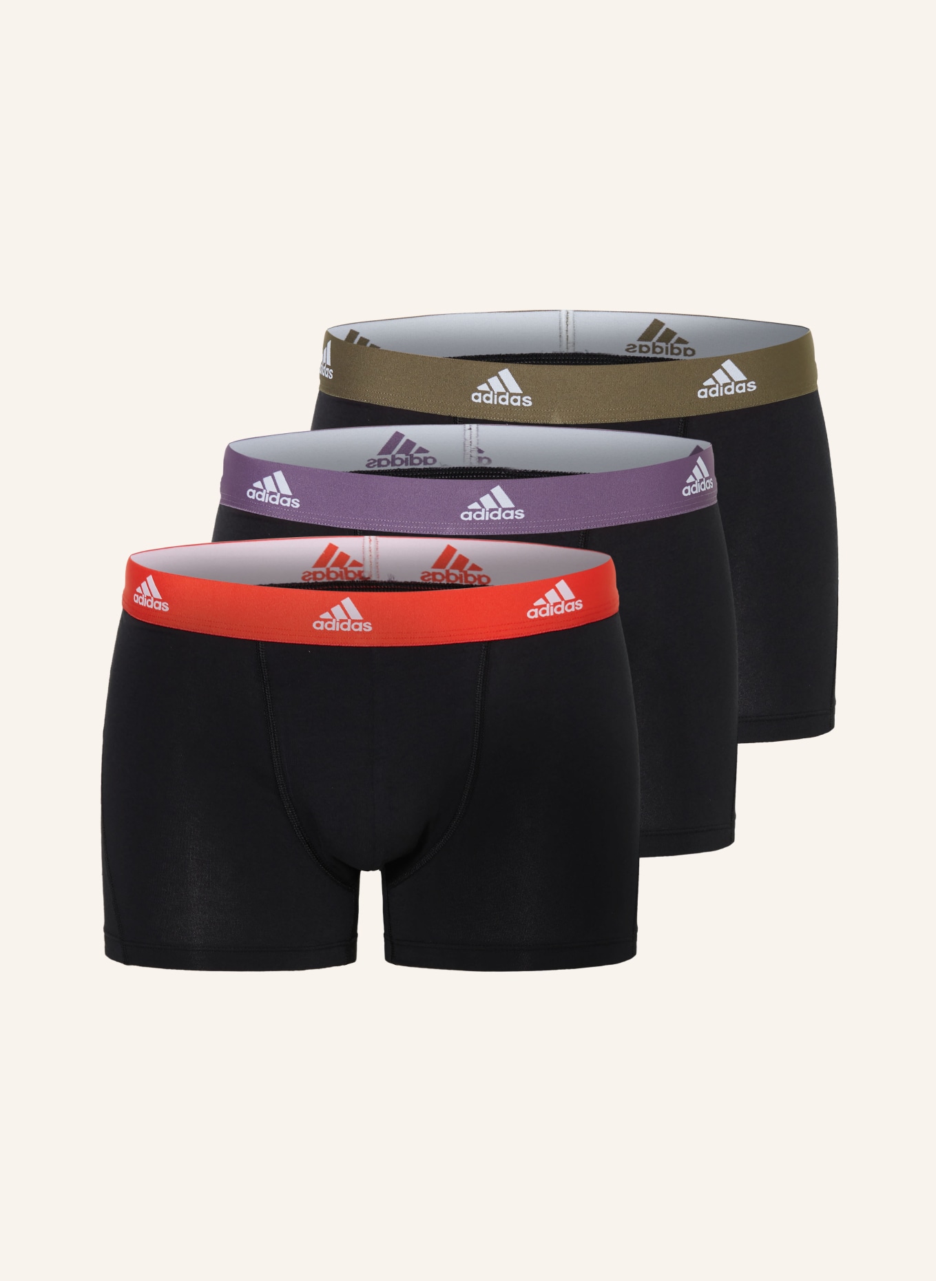 adidas 3er-Pack Boxershorts ACTIVE FLEX COTTON, Farbe: SCHWARZ (Bild 1)