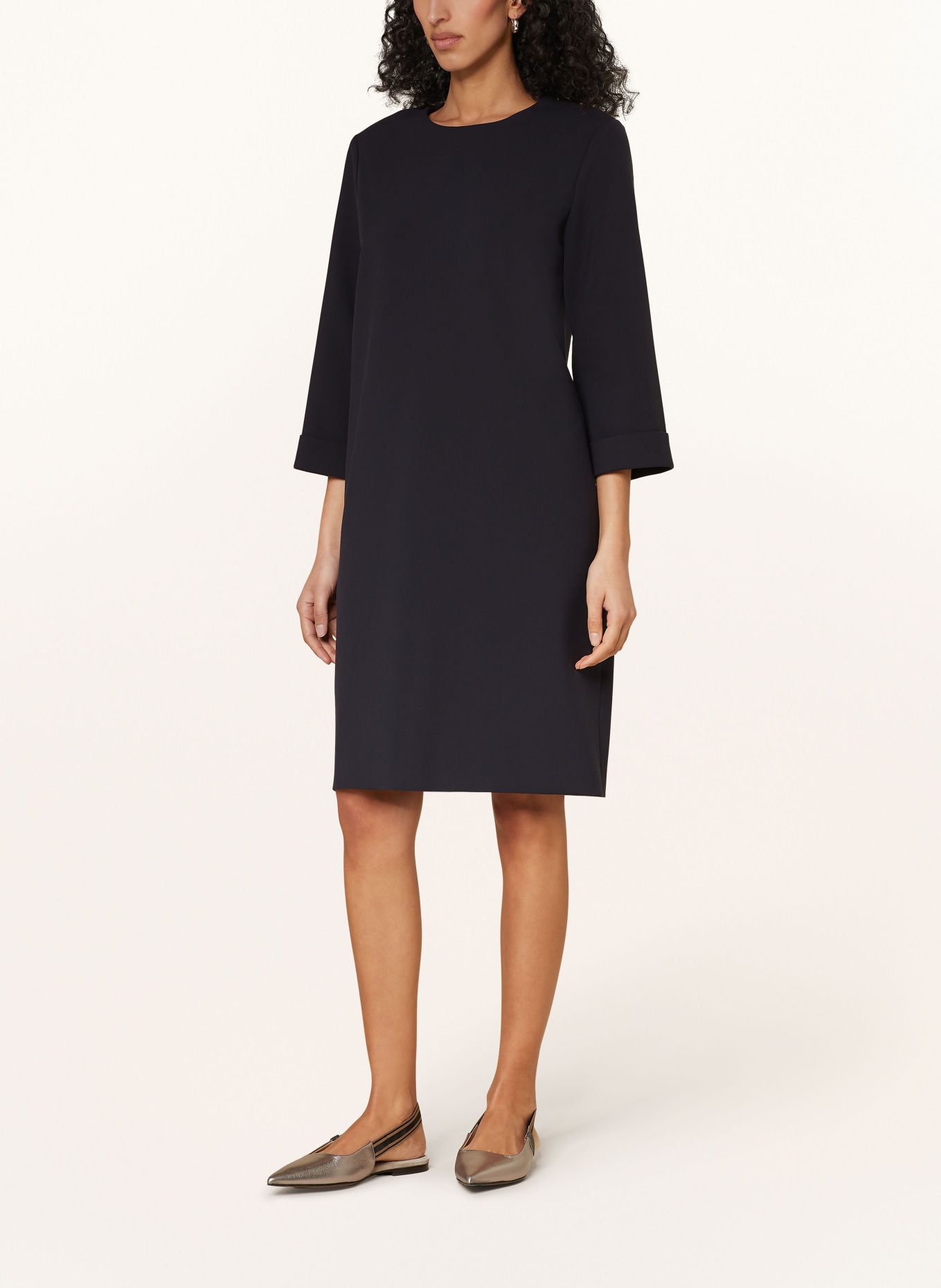 PESERICO Dress with 3/4 sleeve , Color: DARK BLUE (Image 2)