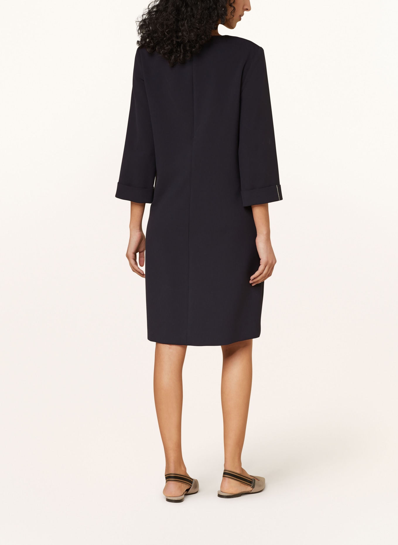 PESERICO Dress with 3/4 sleeve , Color: DARK BLUE (Image 3)