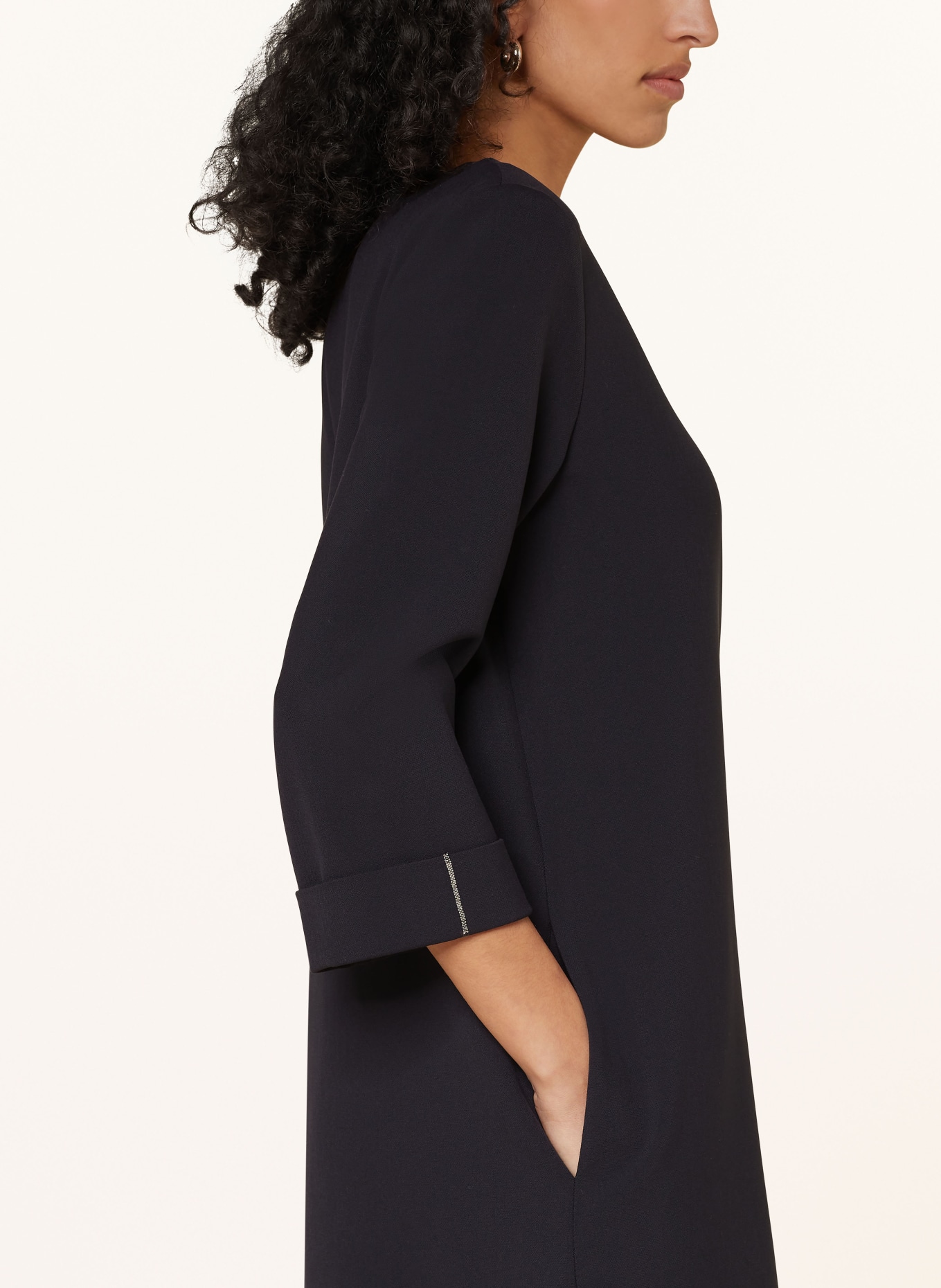 PESERICO Dress with 3/4 sleeve , Color: DARK BLUE (Image 4)