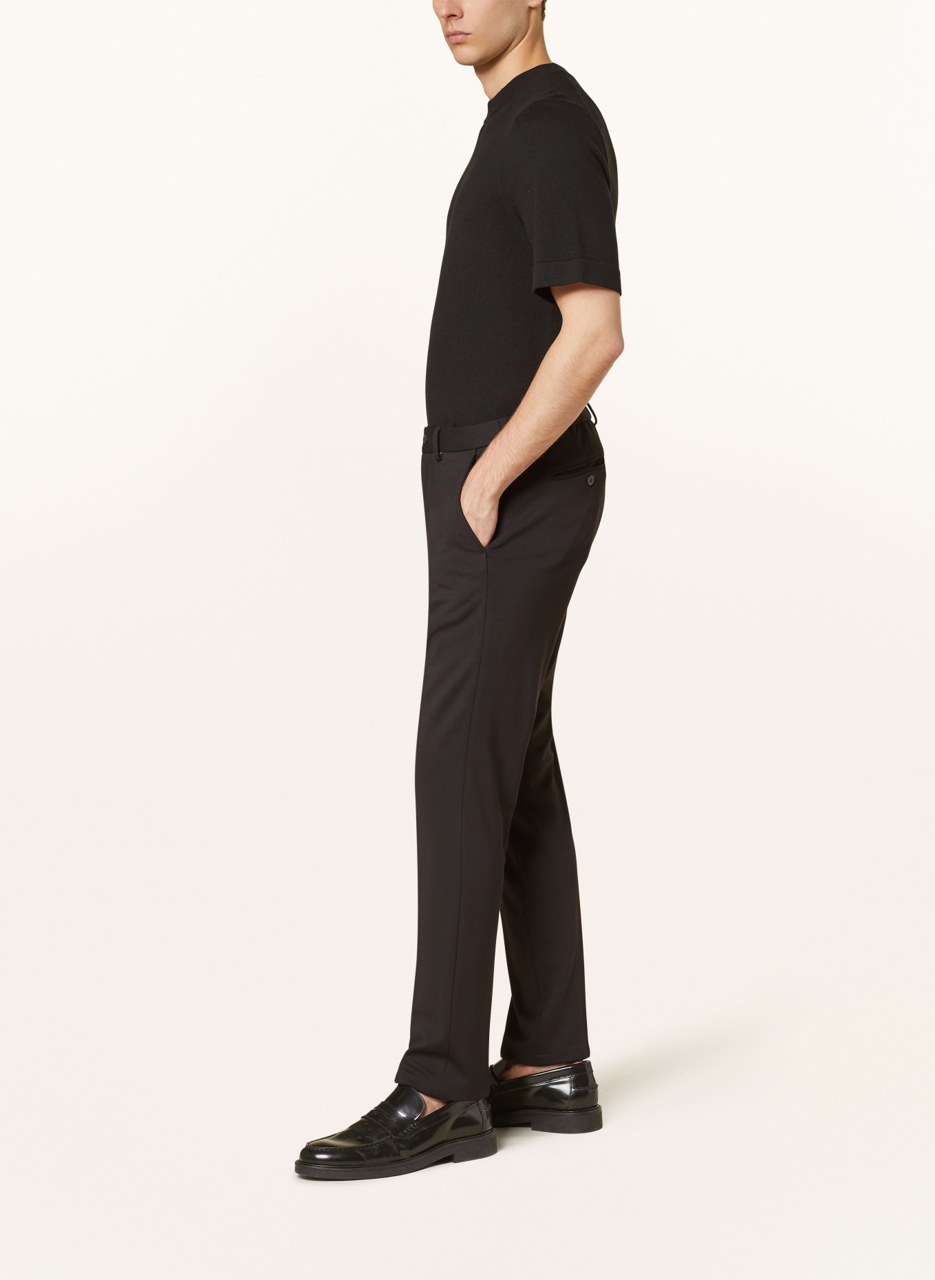 PAUL Spodnie garniturowe extra slim fit z dżerseju, Kolor: CZARNY (Obrazek 5)