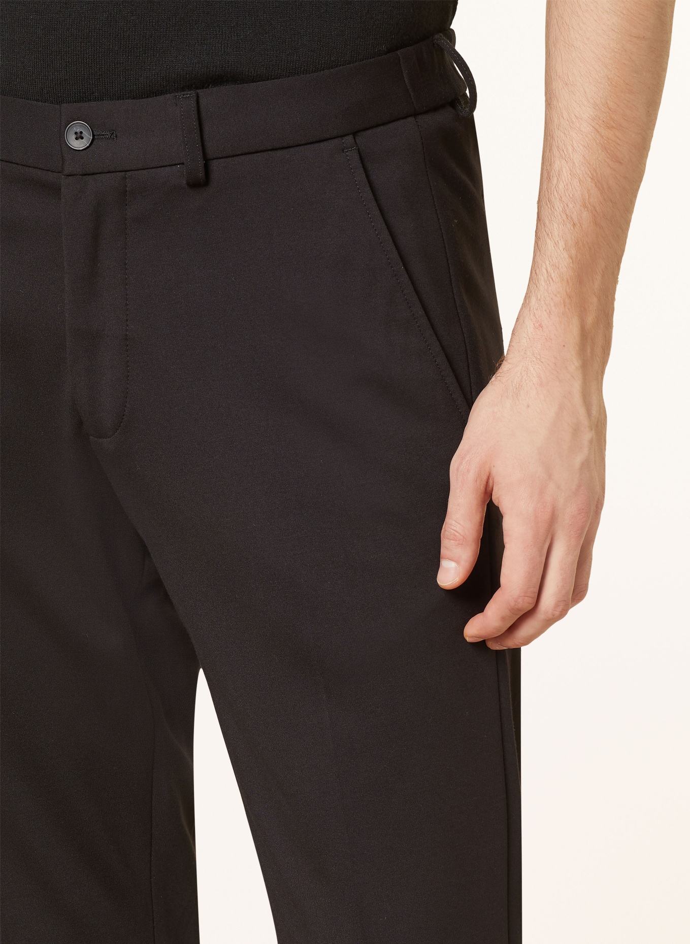 PAUL Spodnie garniturowe extra slim fit z dżerseju, Kolor: CZARNY (Obrazek 6)