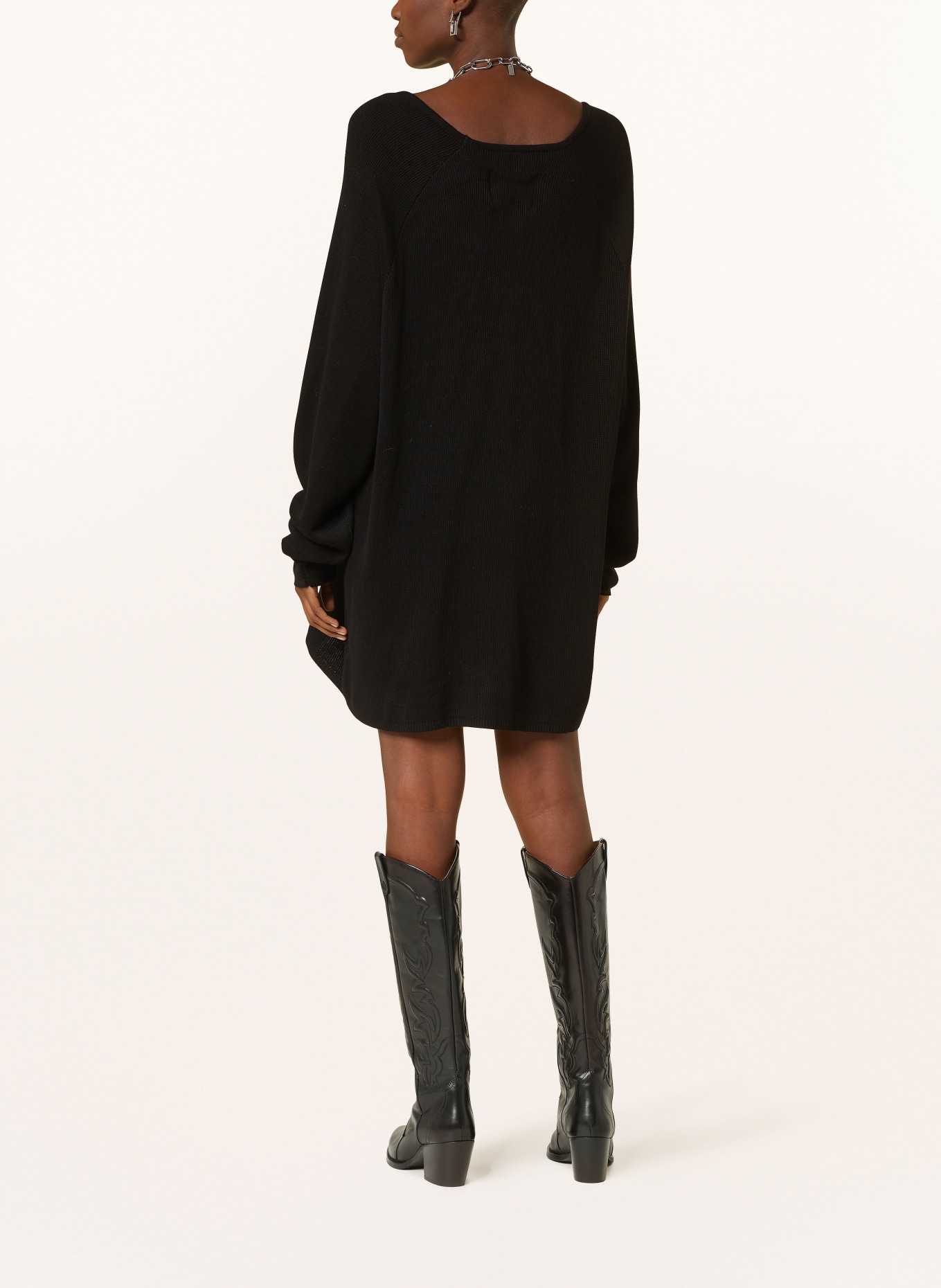 black palms Knit dress DELFINA, Color: BLACK (Image 3)
