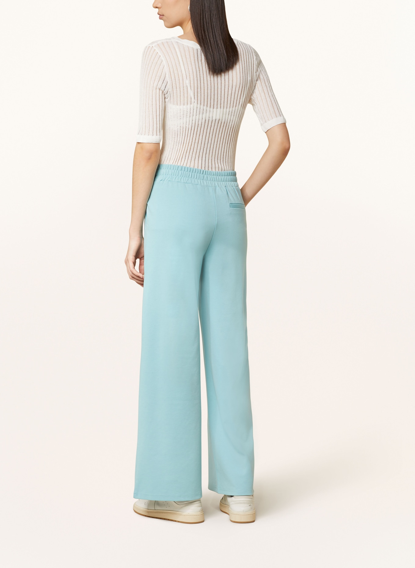 ICHI Wide leg trousers IHKATE in jersey, Color: TURQUOISE (Image 3)