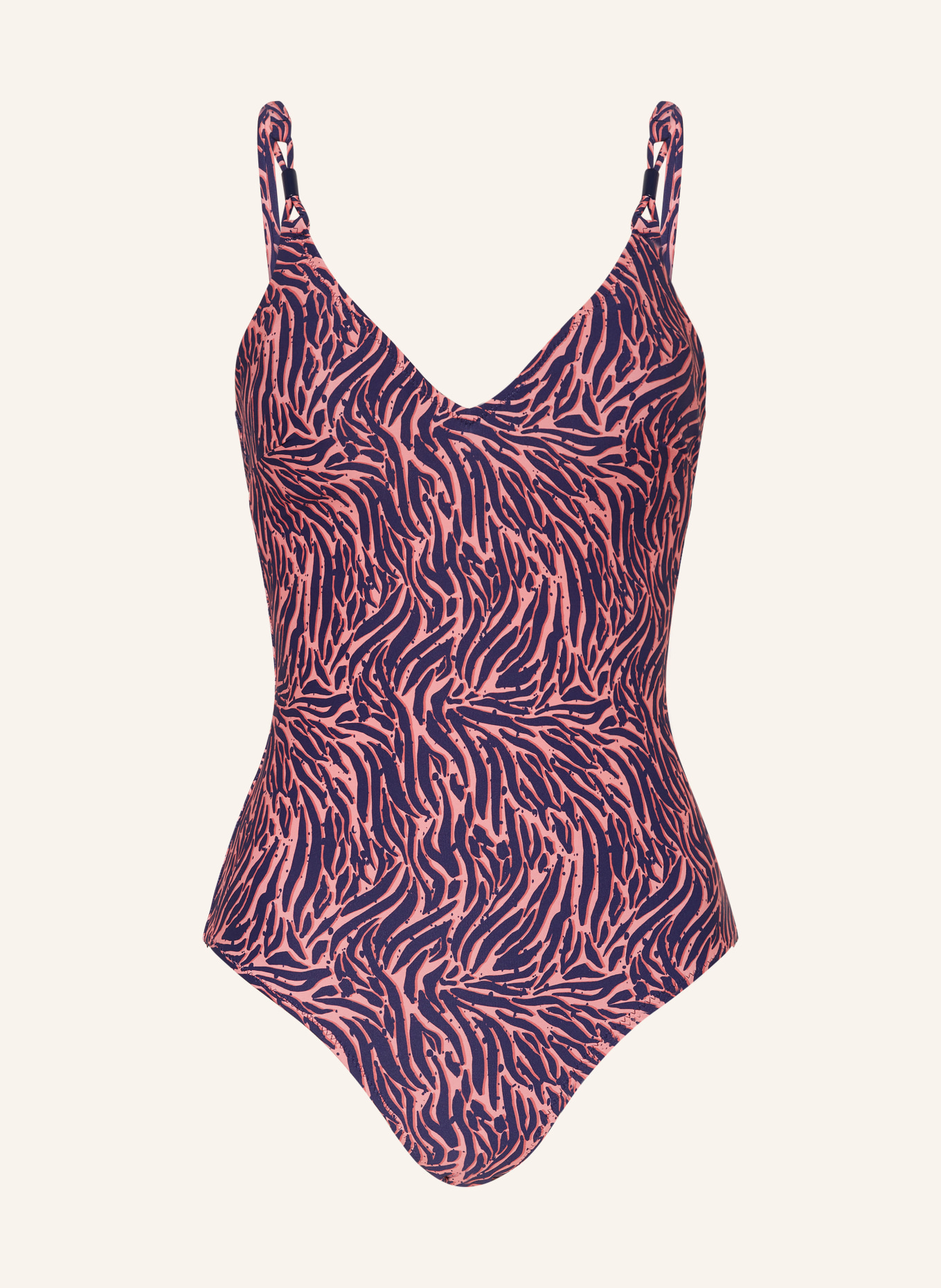 FEMILET Swimsuit TIDRA, Color: DARK BLUE/ SALMON (Image 1)