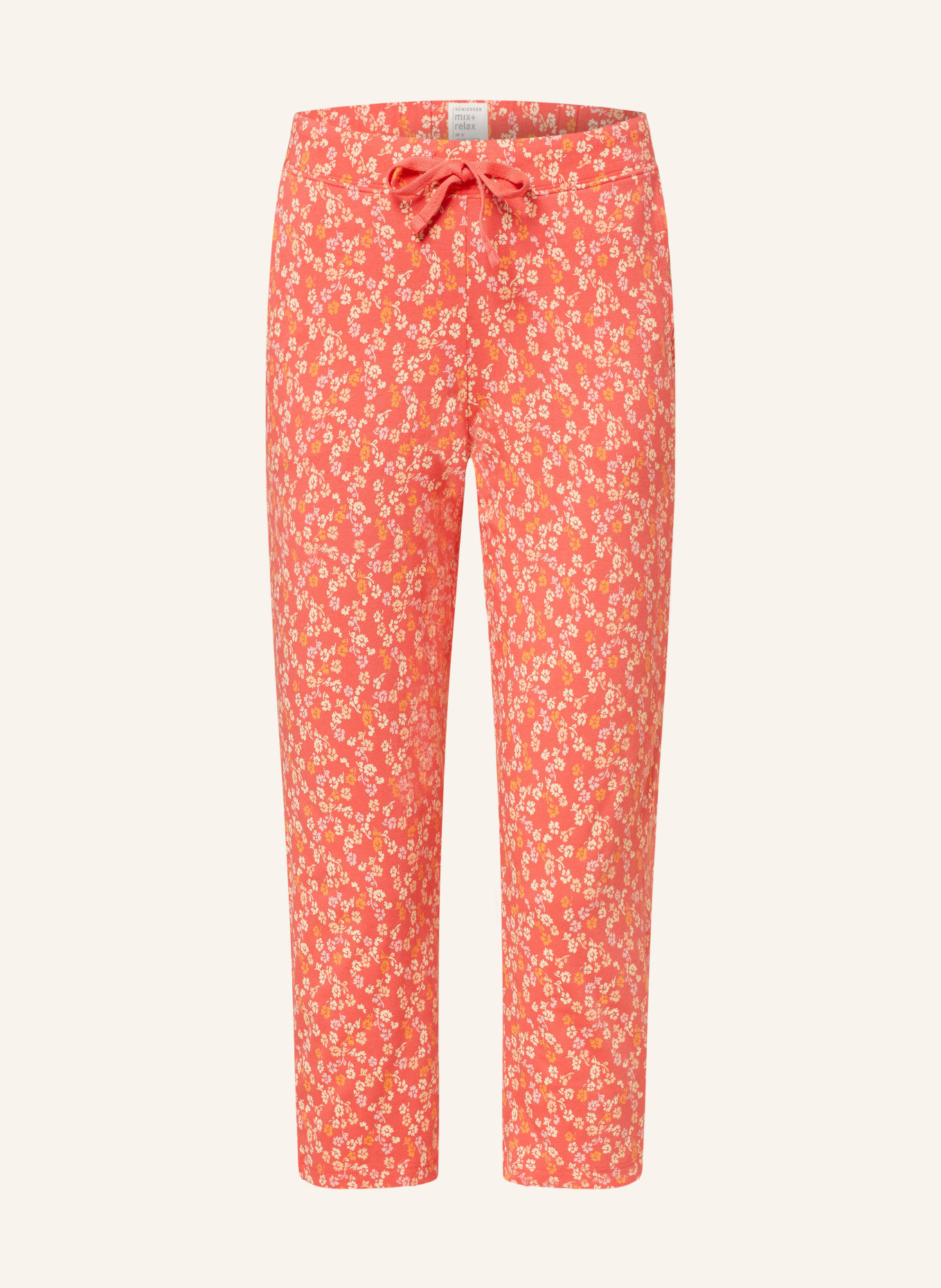 SCHIESSER 3/4 pajama pants MIX+RELAX, Color: RED/ ORANGE/ LIGHT PURPLE (Image 1)