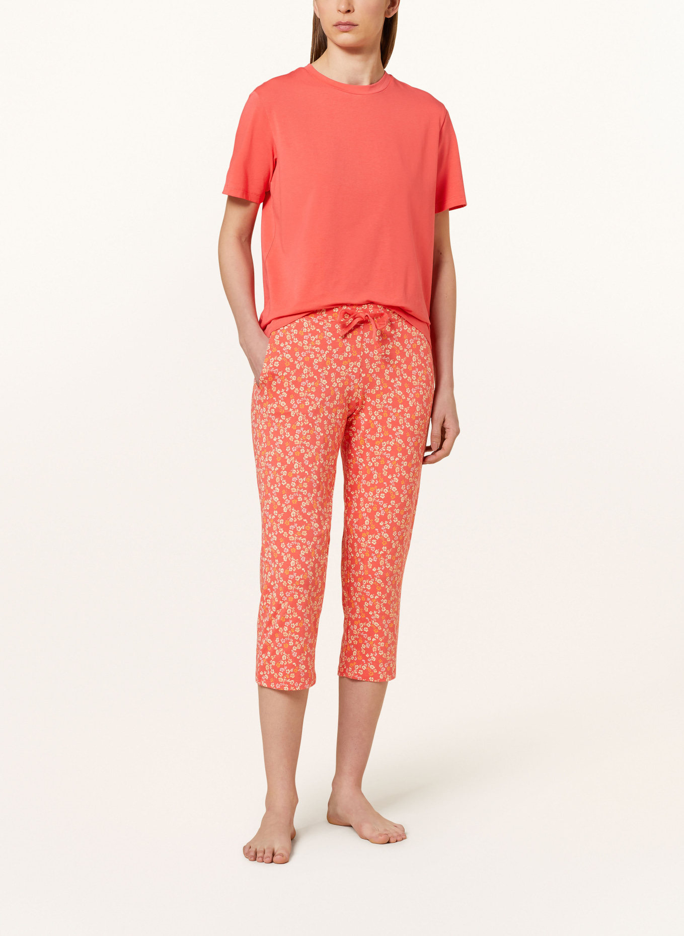 SCHIESSER 3/4 pajama pants MIX+RELAX, Color: RED/ ORANGE/ LIGHT PURPLE (Image 2)