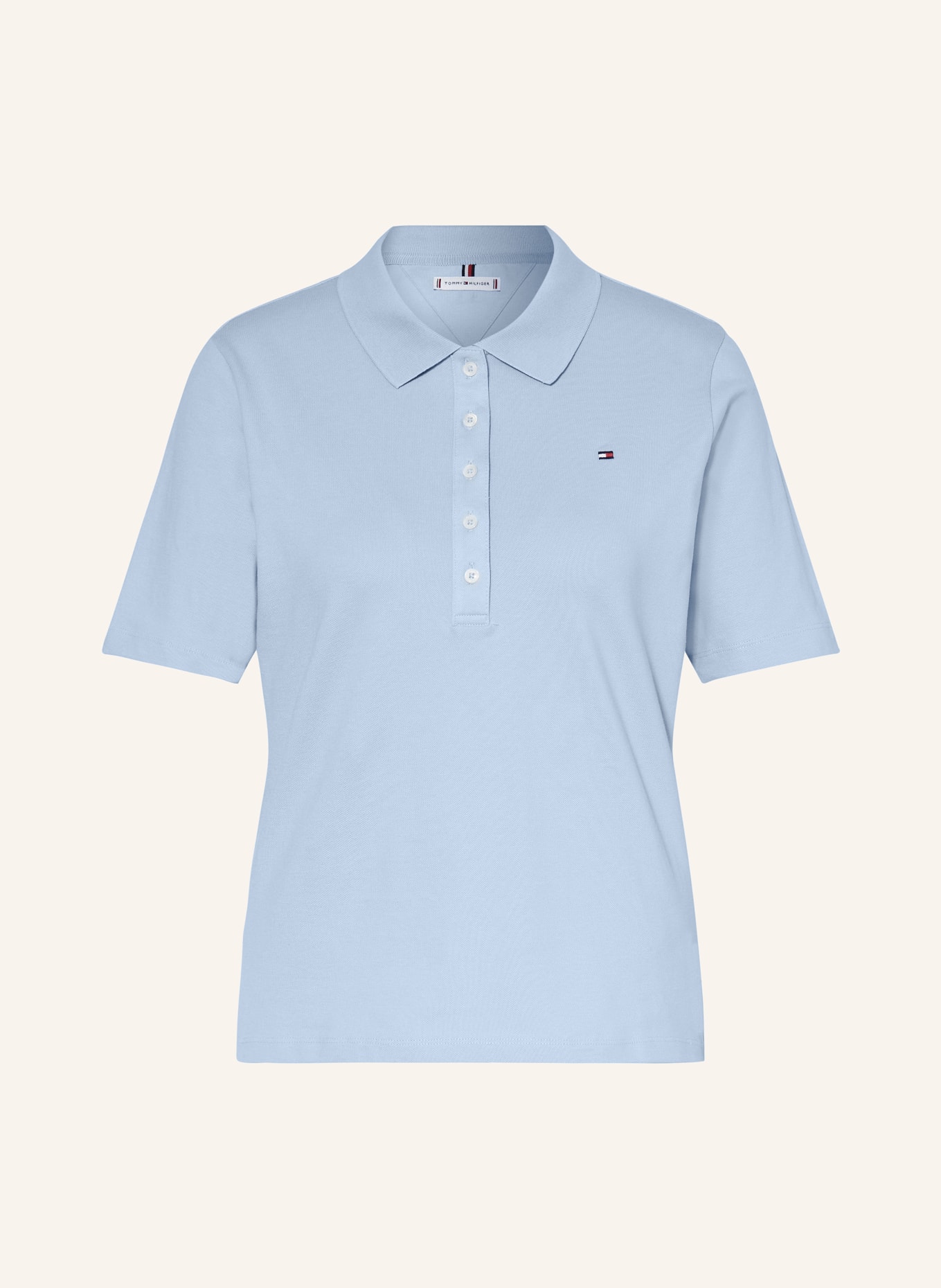 TOMMY HILFIGER Piqué polo shirt, Color: LIGHT BLUE (Image 1)