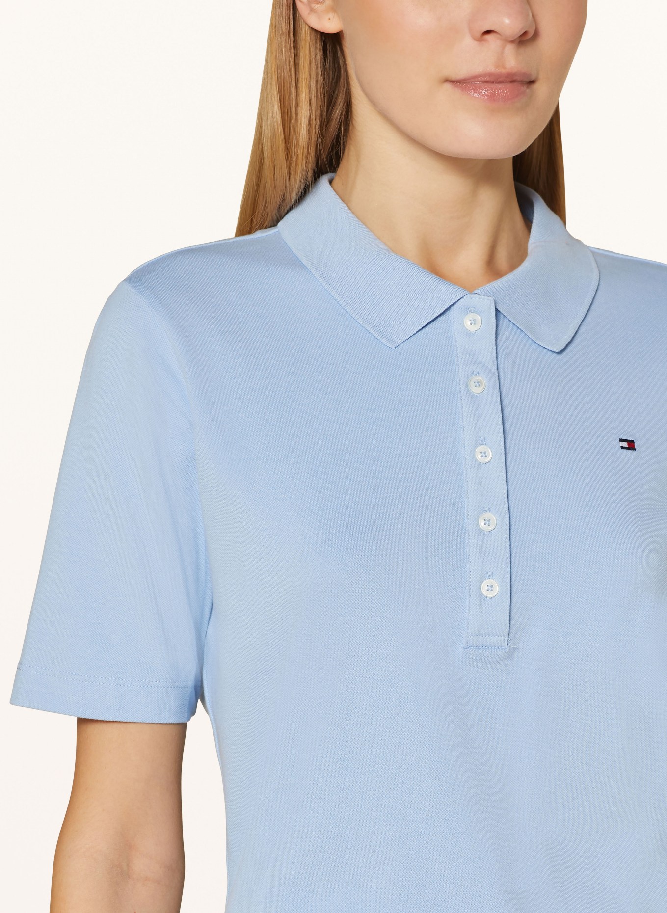 TOMMY HILFIGER Piqué polo shirt, Color: LIGHT BLUE (Image 4)