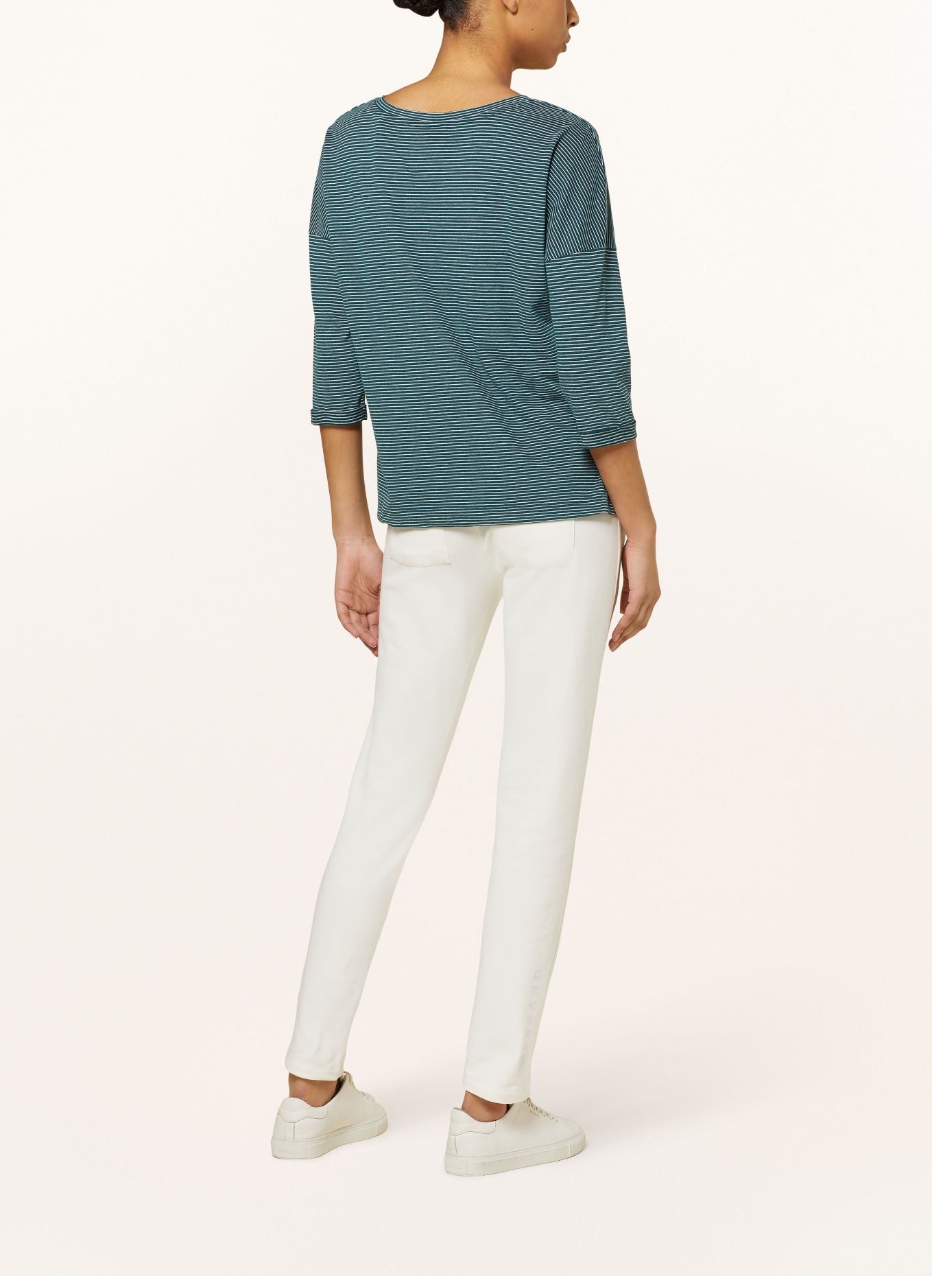 ELBSAND Shirt VEERA with 3/4 sleeves, Color: TEAL/ WHITE (Image 3)