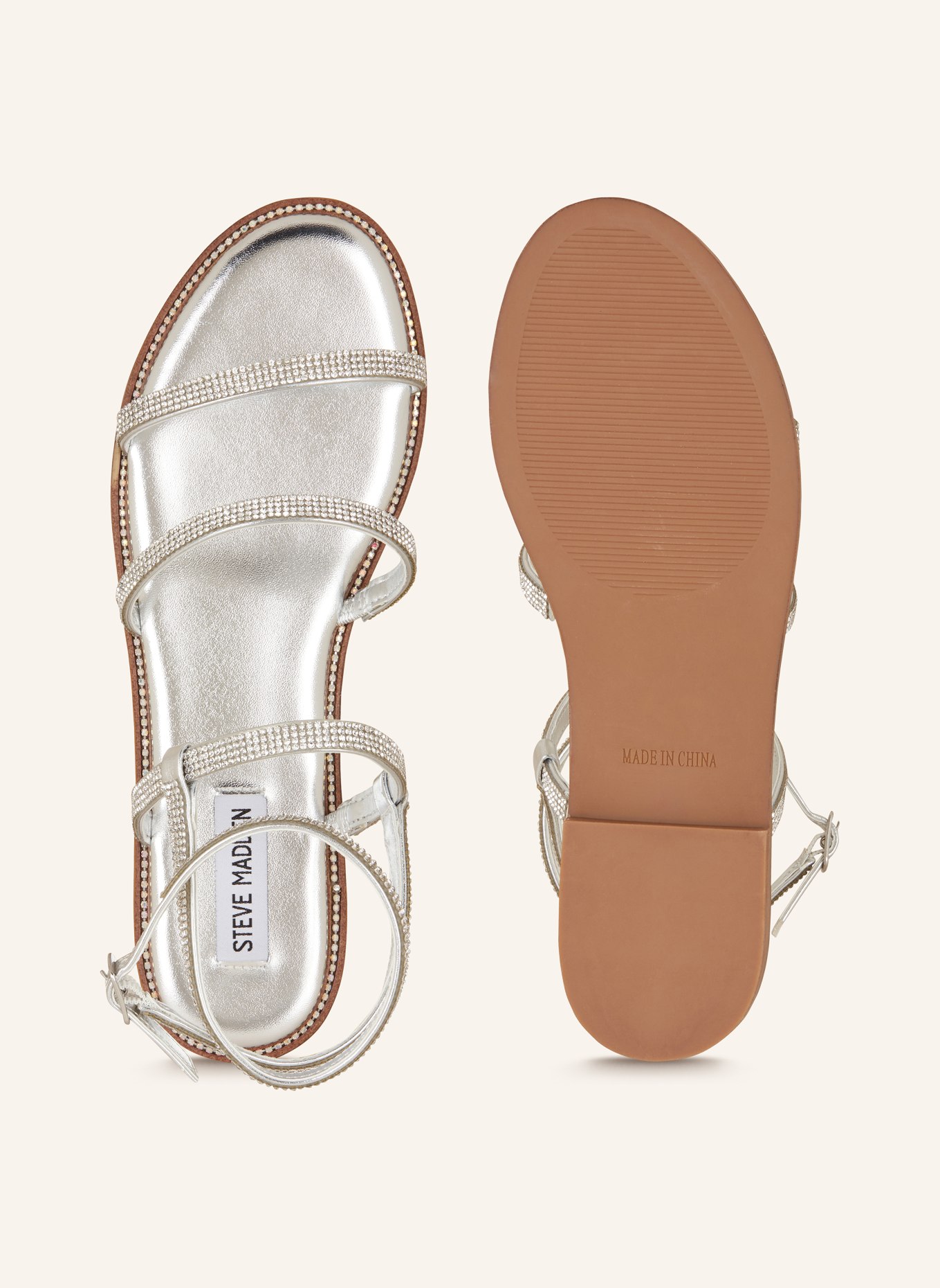 STEVE MADDEN Sandals TRANSPORT-R with decorative gems, Color: SILVER (Image 5)