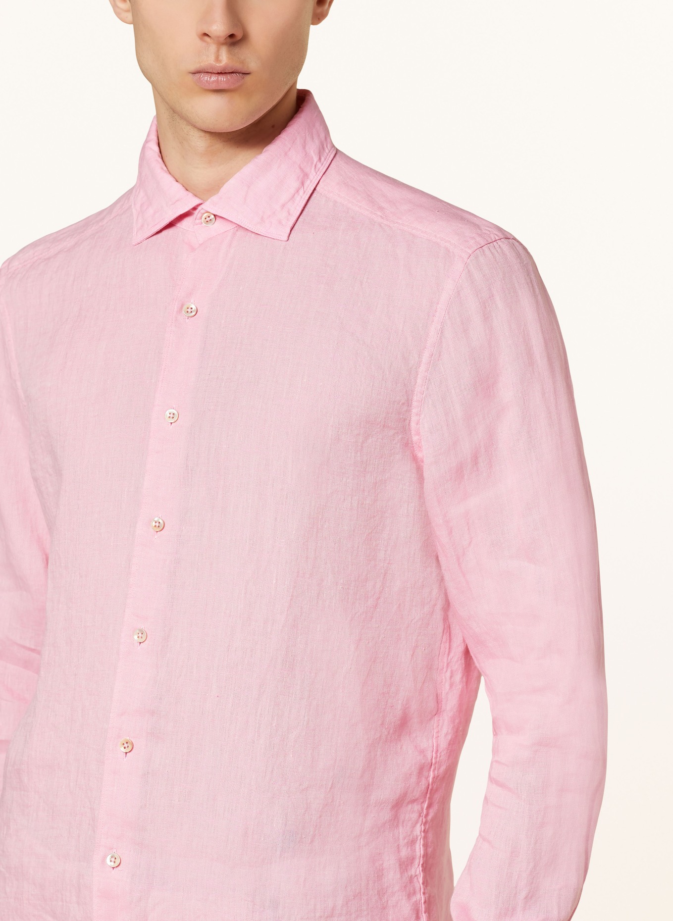 Stenströms Linen shirt slim fit, Color: PINK (Image 4)