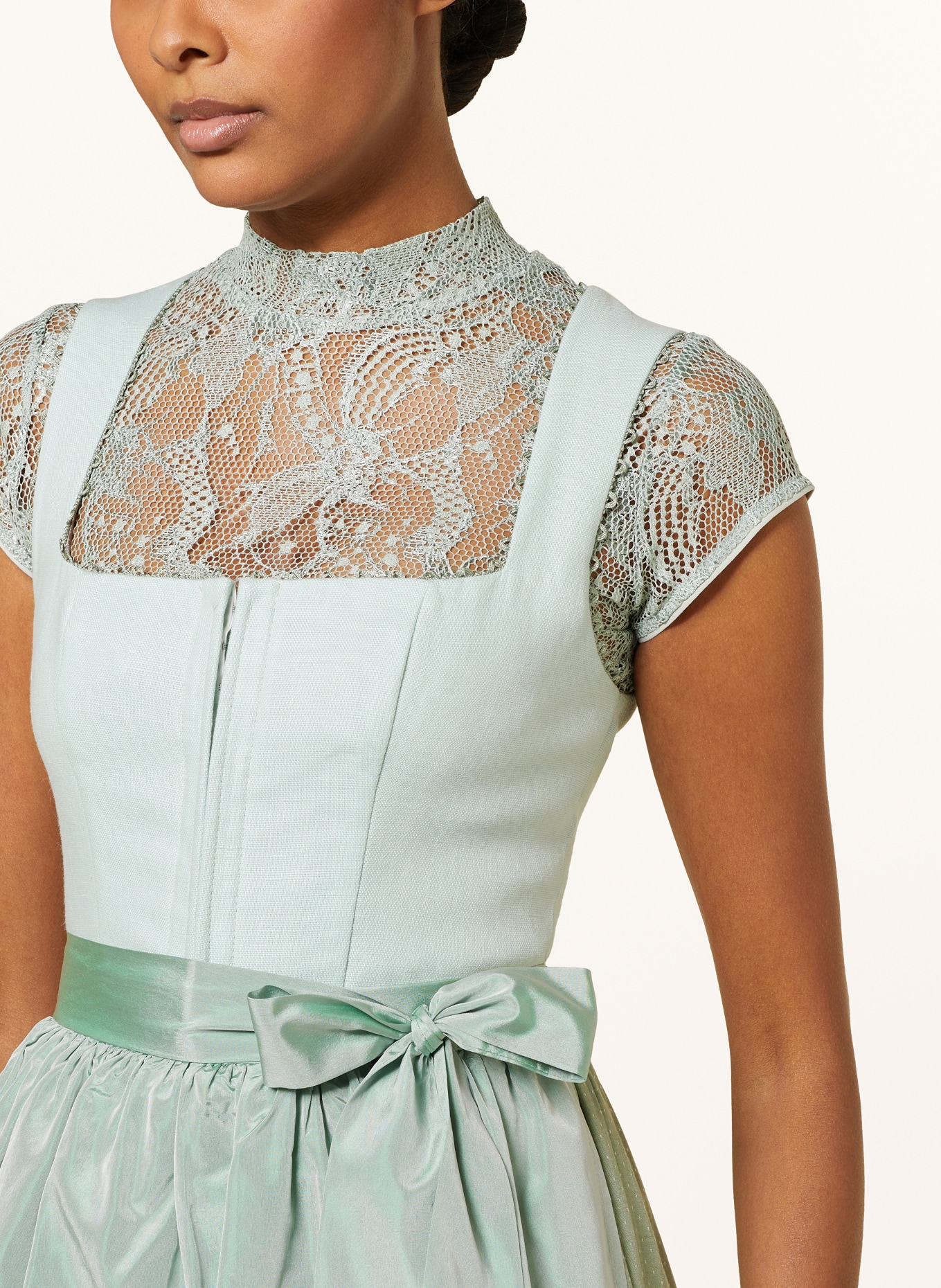 KINGA MATHE Dirndl blouse CHARLOTTE made of lace, Color: MINT (Image 3)
