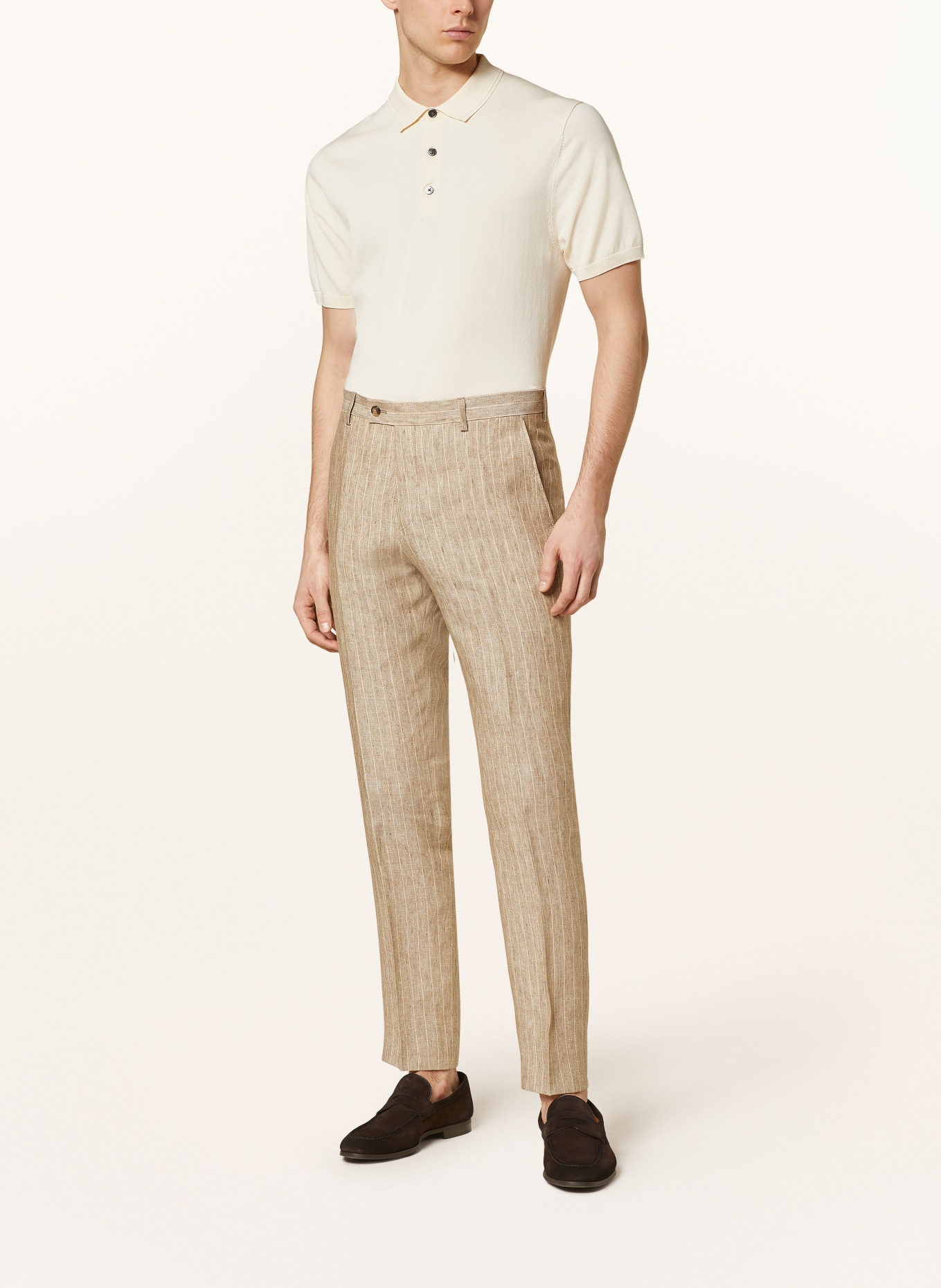SAND COPENHAGEN Spodnie garniturowe CRAIG z lnu modern fit, Kolor: 230 dark beige (Obrazek 3)