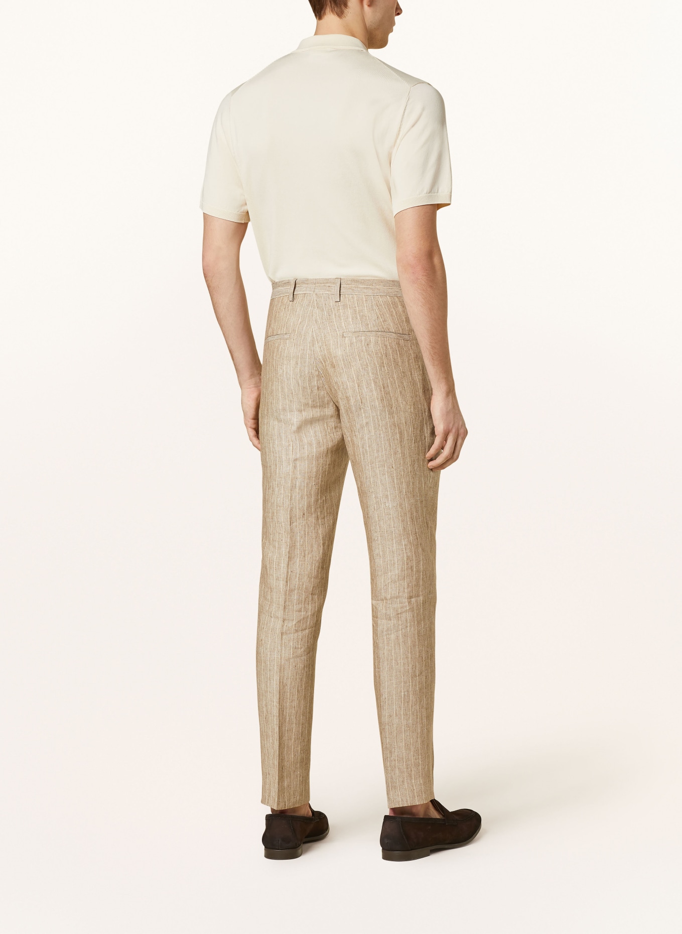 SAND COPENHAGEN Oblekové kalhoty CRAIG Modern Fit ze lnu, Barva: 230 dark beige (Obrázek 4)
