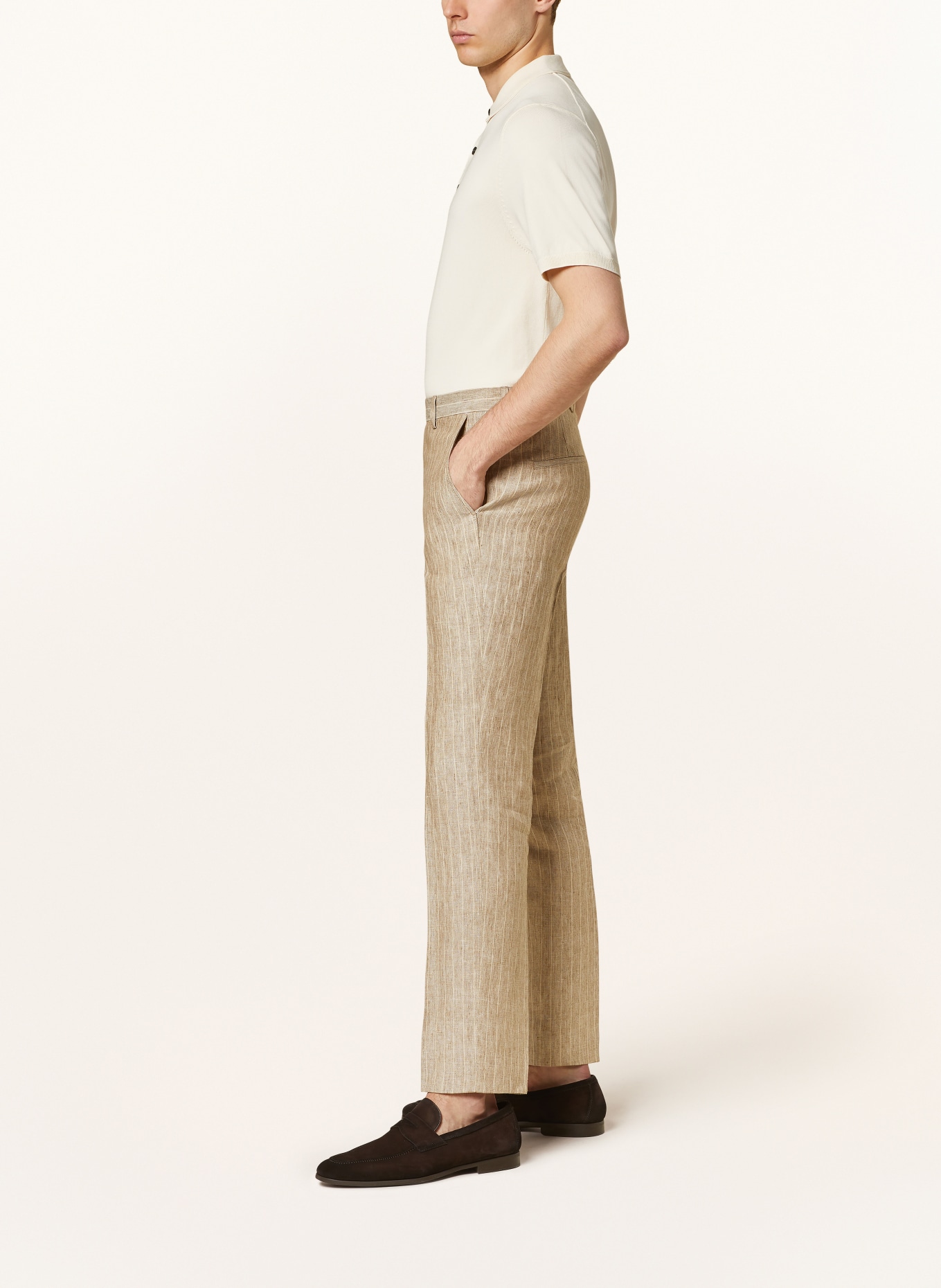 SAND COPENHAGEN Spodnie garniturowe CRAIG z lnu modern fit, Kolor: 230 dark beige (Obrazek 5)