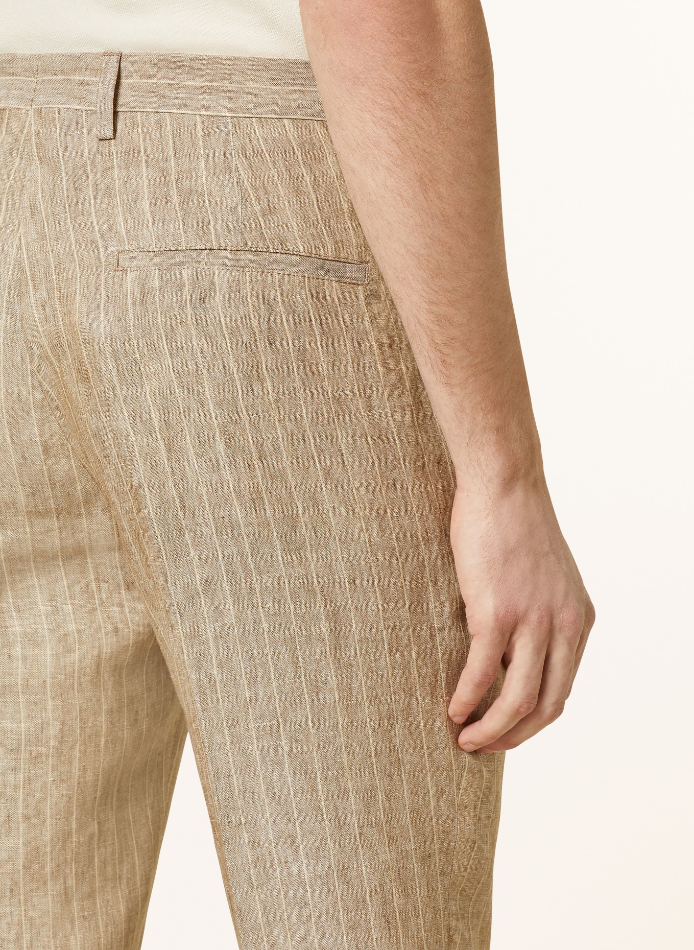 SAND COPENHAGEN Spodnie garniturowe CRAIG z lnu modern fit, Kolor: 230 dark beige (Obrazek 6)