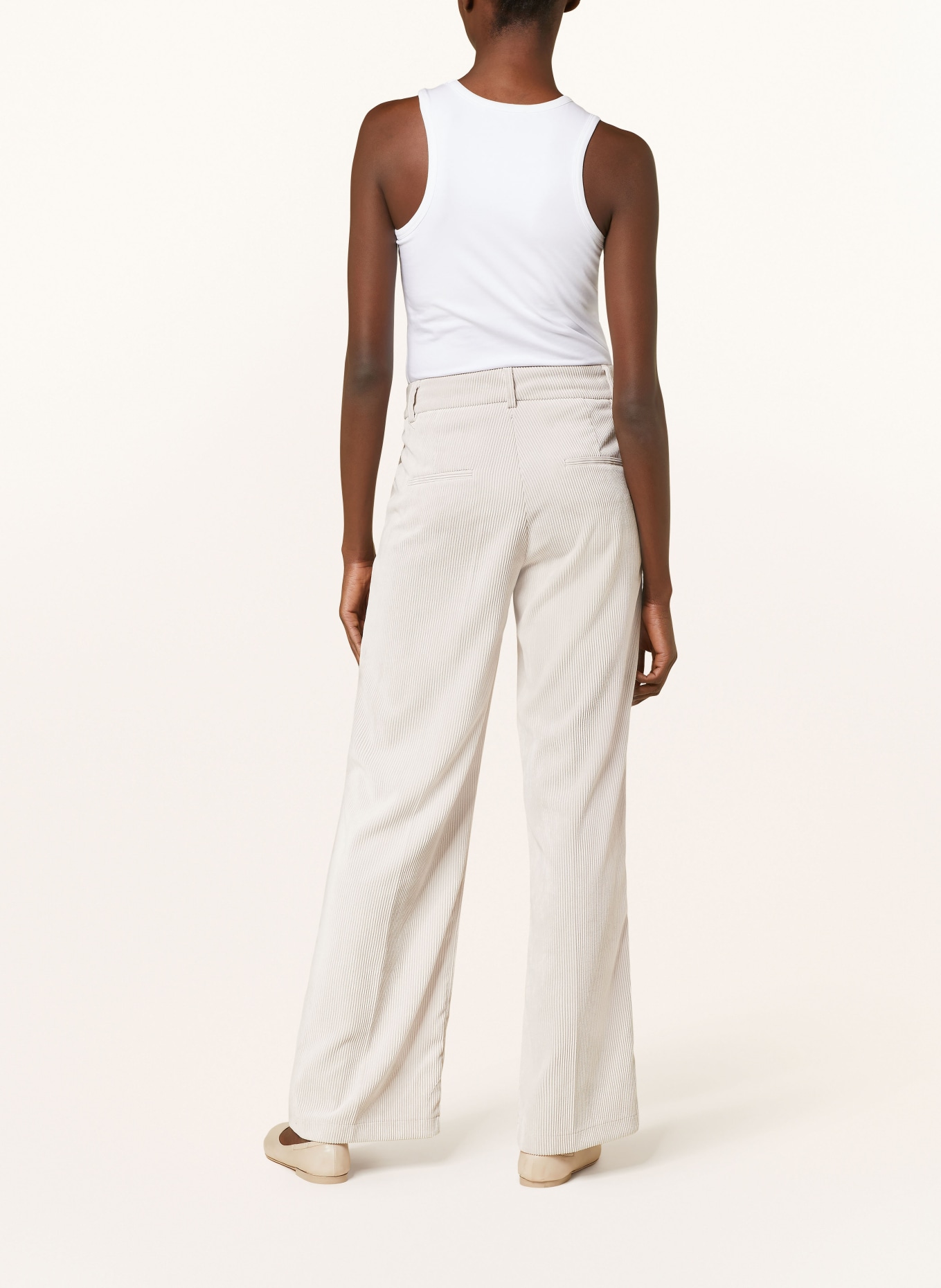 CAMBIO Wide leg trousers AMELIE made of corduroy, Color: CREAM (Image 3)